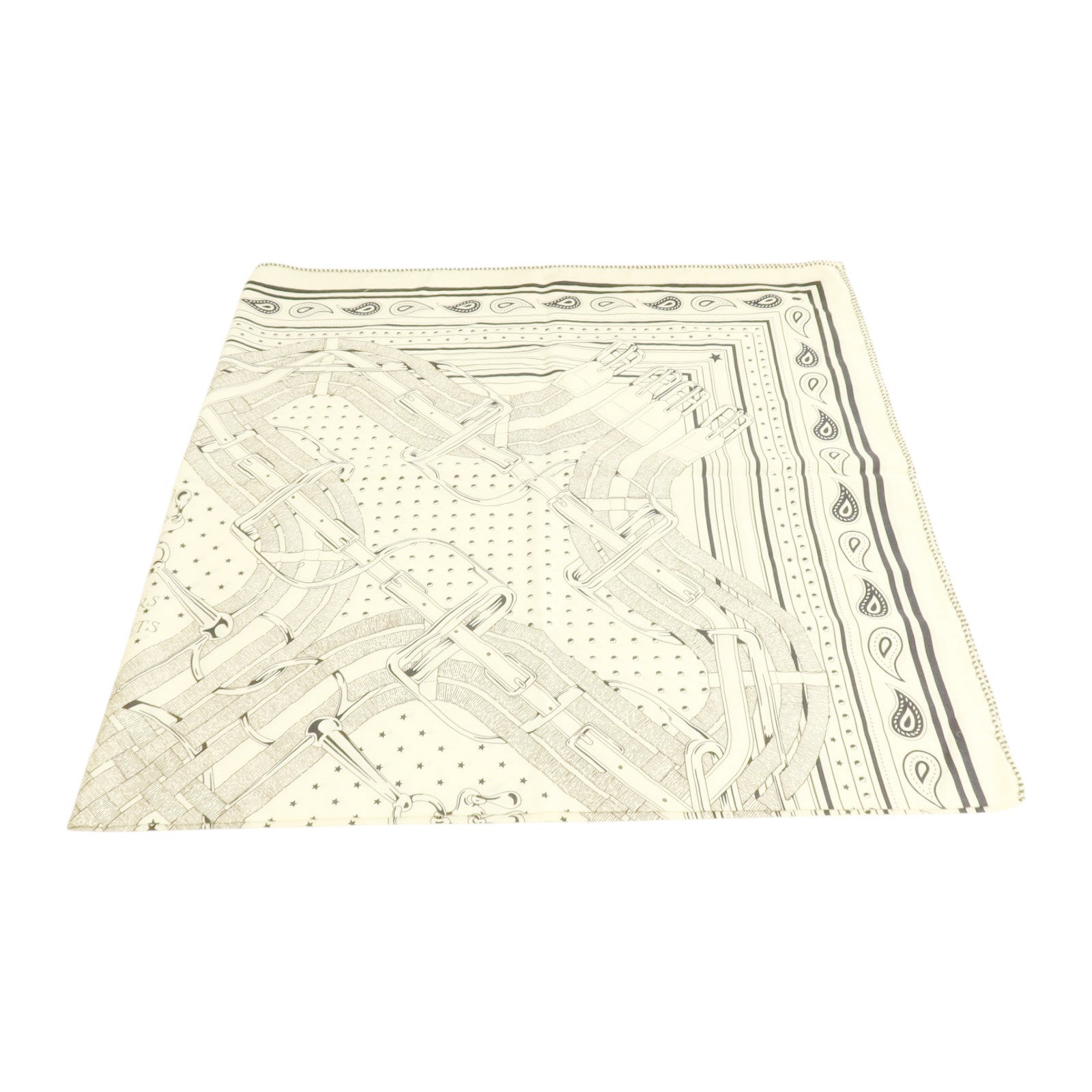 HERMES 羊絨/絲質Tatouages Marins Bandana Shawl 140x140cm絲巾