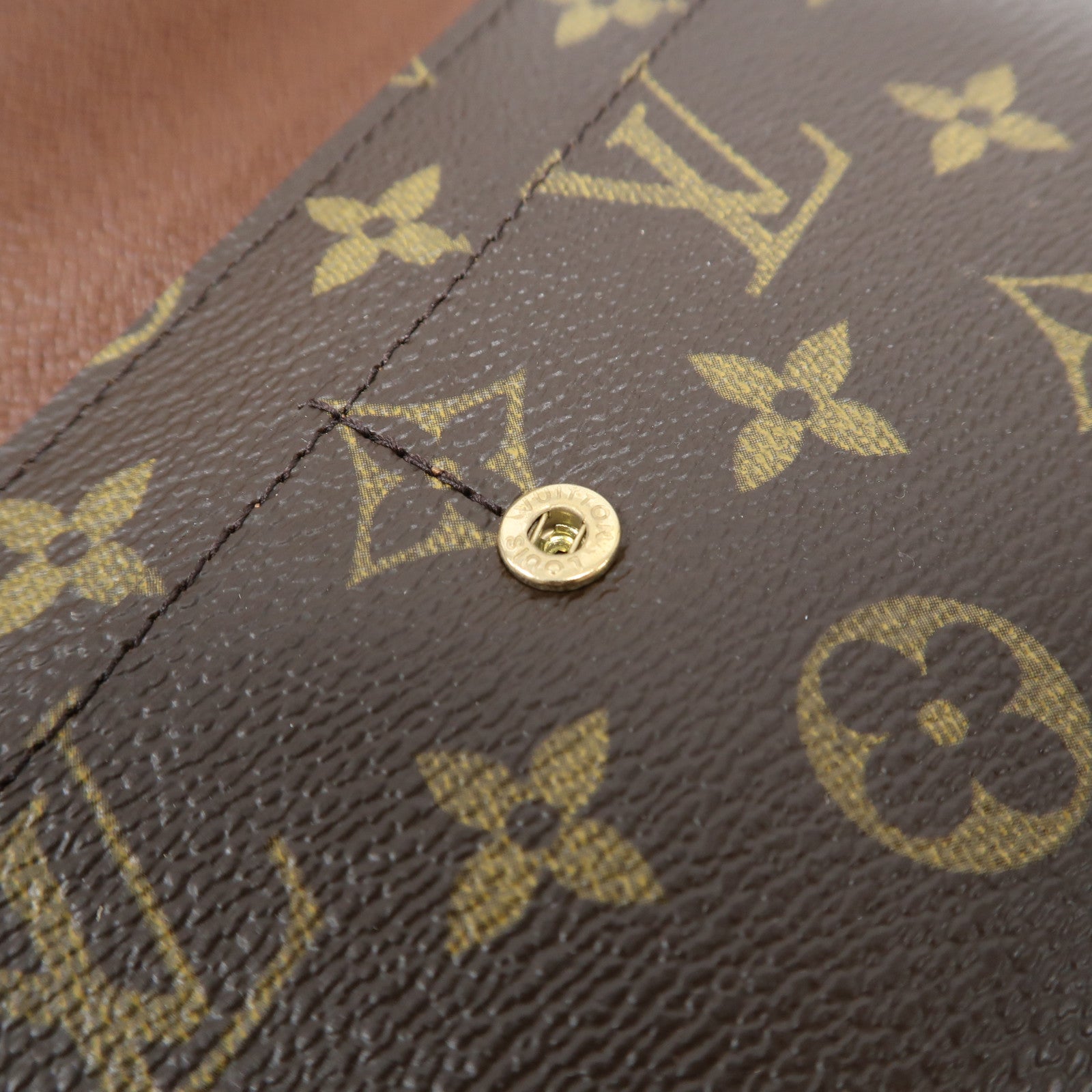 LOUIS VUITTON Monogram Long Wallet金扣長錢包啡色