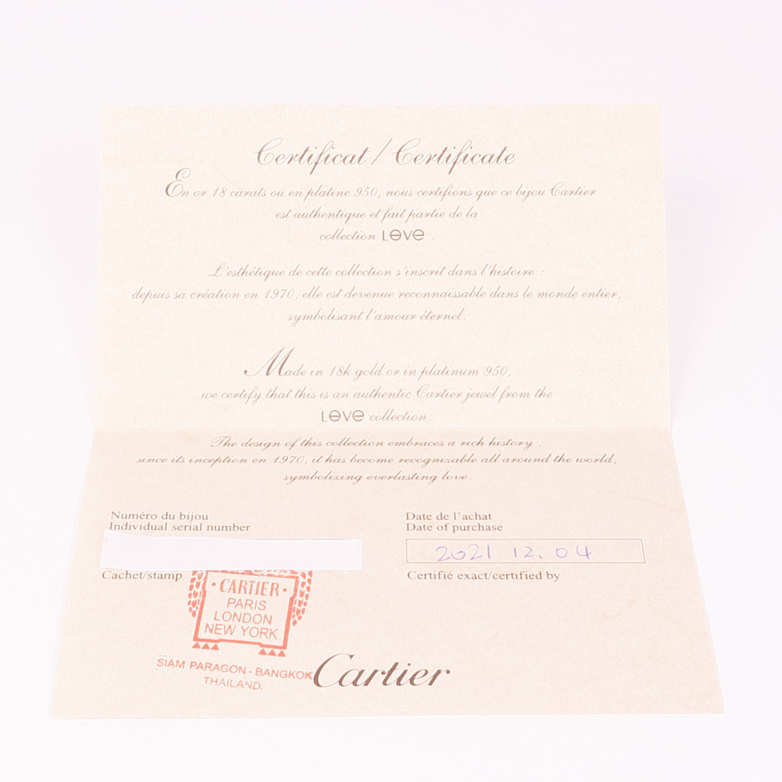 CARTIER 18K玫瑰金Love Bracelet Classic Model鑽石手鐲Cartier#17