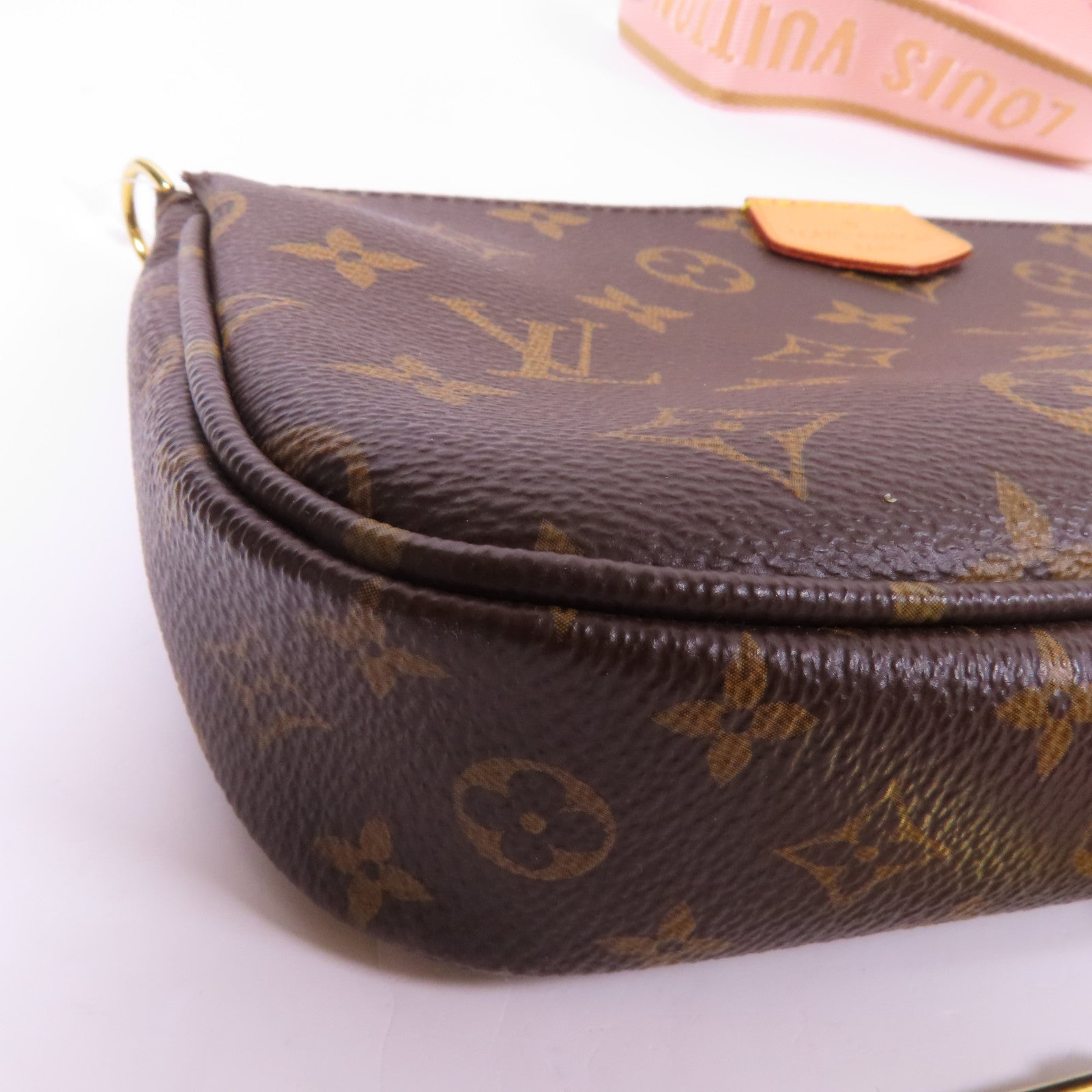 LOUIS VUITTON Monogram Multi Pochette Accessoires金扣手挽肩背兩用袋棕色