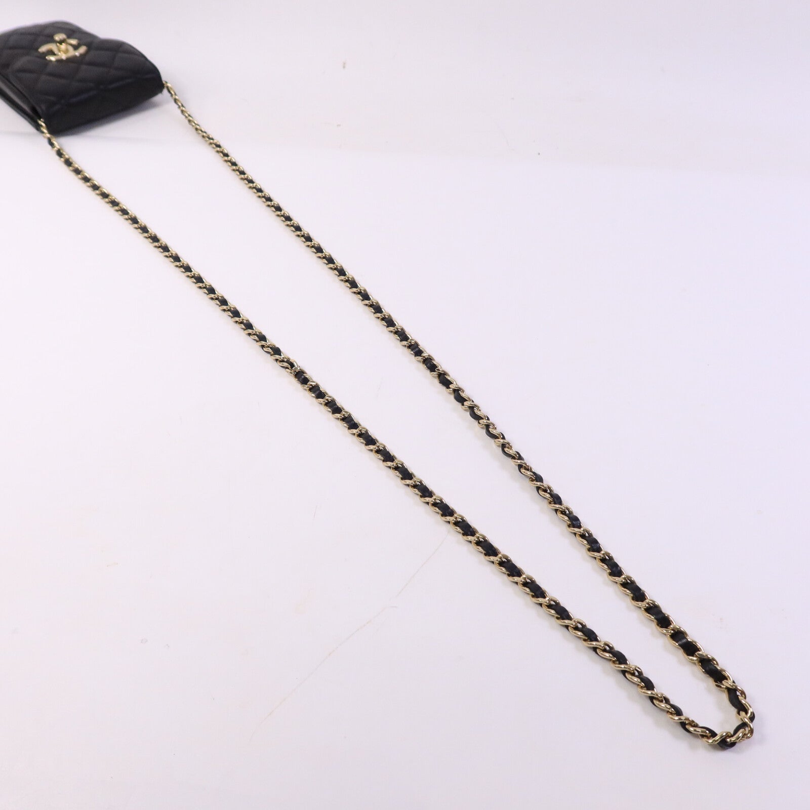 CHANEL 羊皮皮革Vanity Phone Holder鏈帶肩背袋