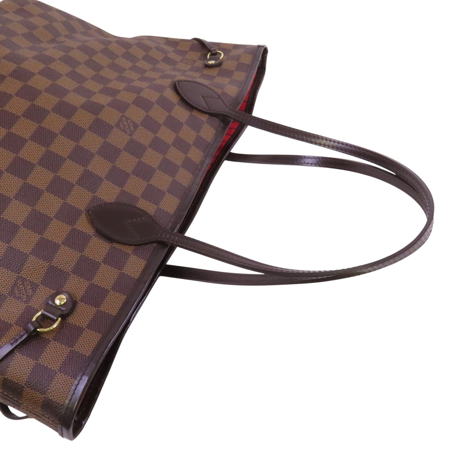 LOUIS VUITTON Damier Ebene Neverfull MM金扣肩背袋