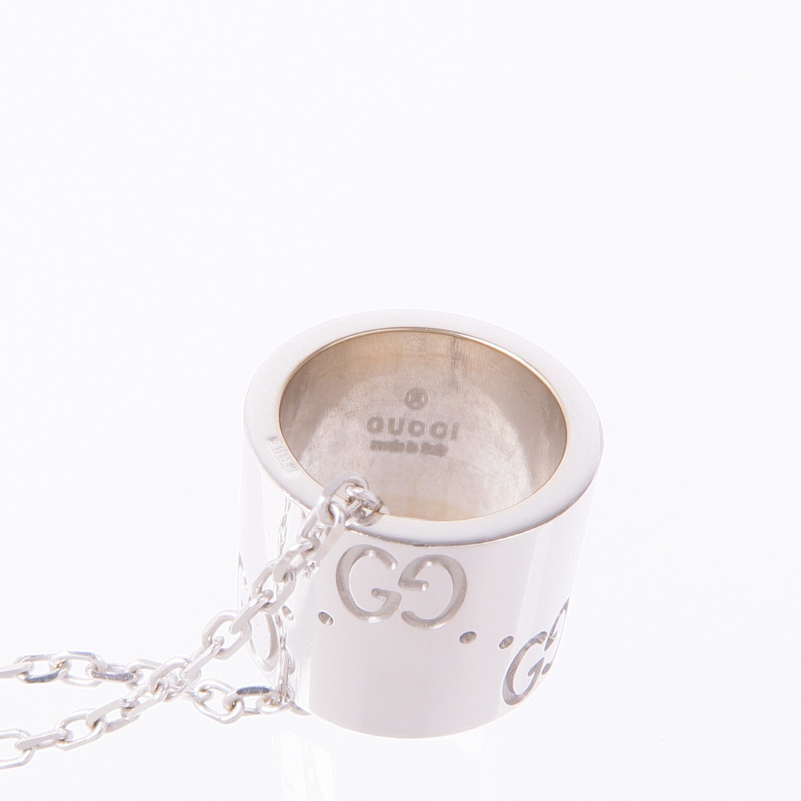 GUCCI GG Necklace 18K White Gold