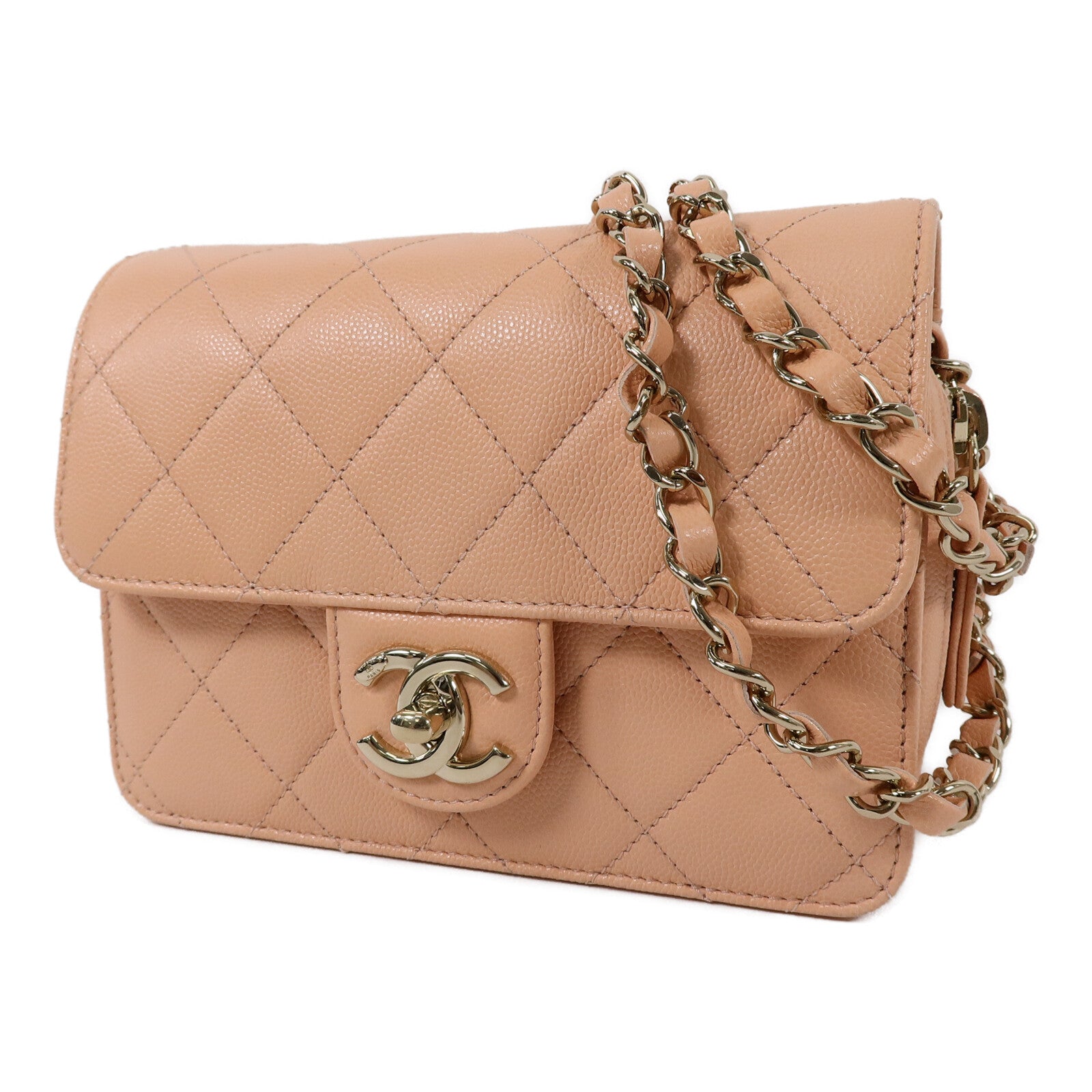 CHANEL 牛皮皮革Mini Flap Bag鏈帶肩背袋