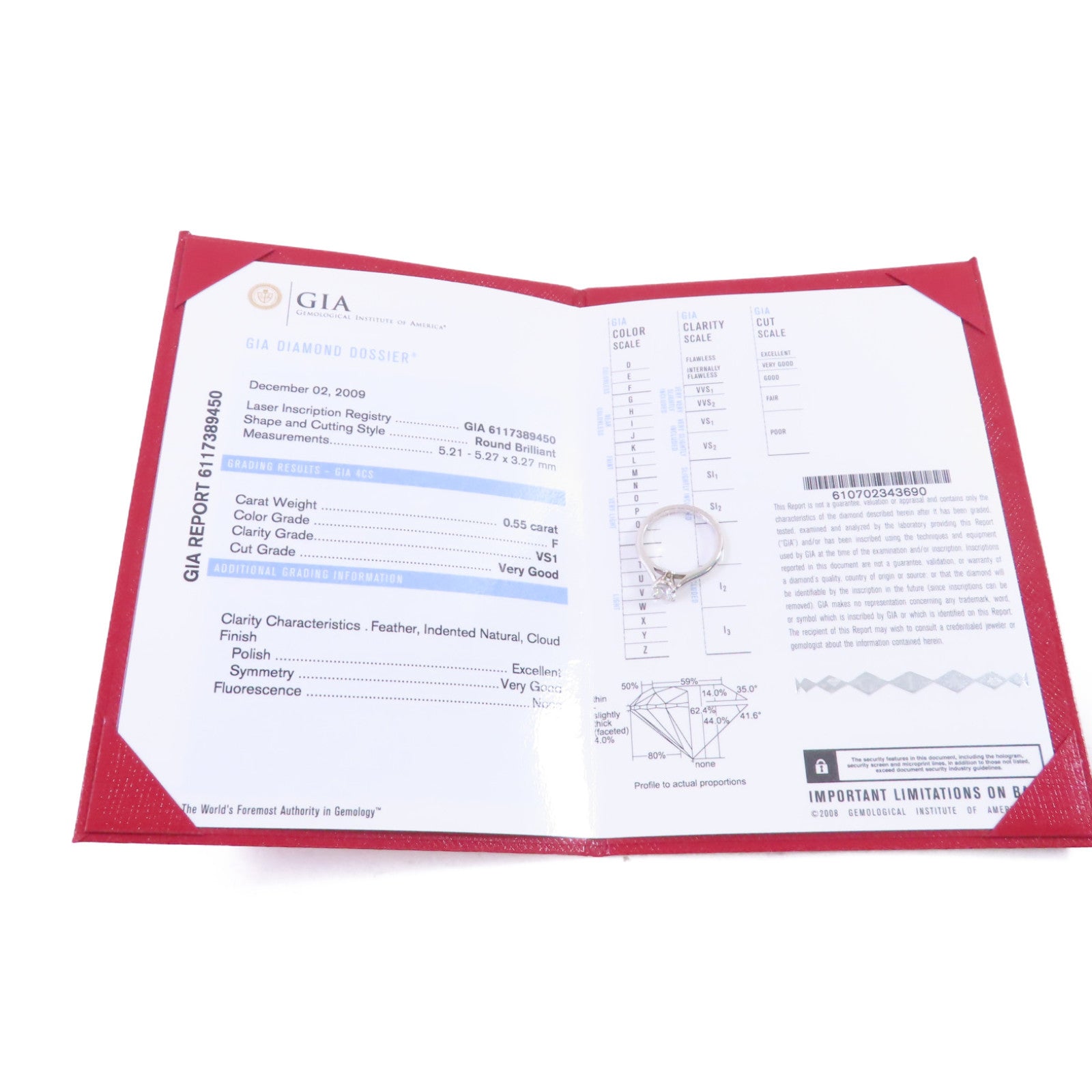CARTIER PT950鉑金/0.55ct鑽石Diamond Engagement Ring戒指US#4.25/#48