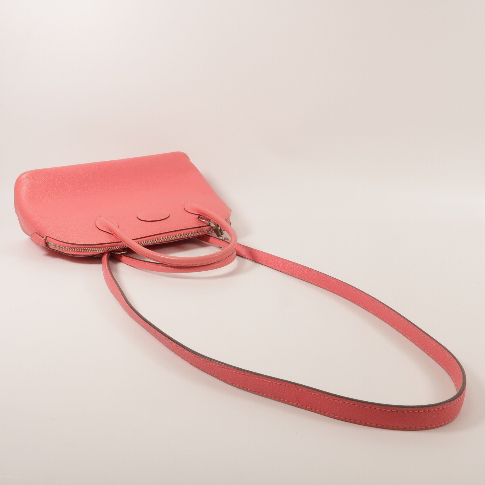 HERMES Epsom皮革Bolide 27手挽肩背兩用袋Rose Azalee