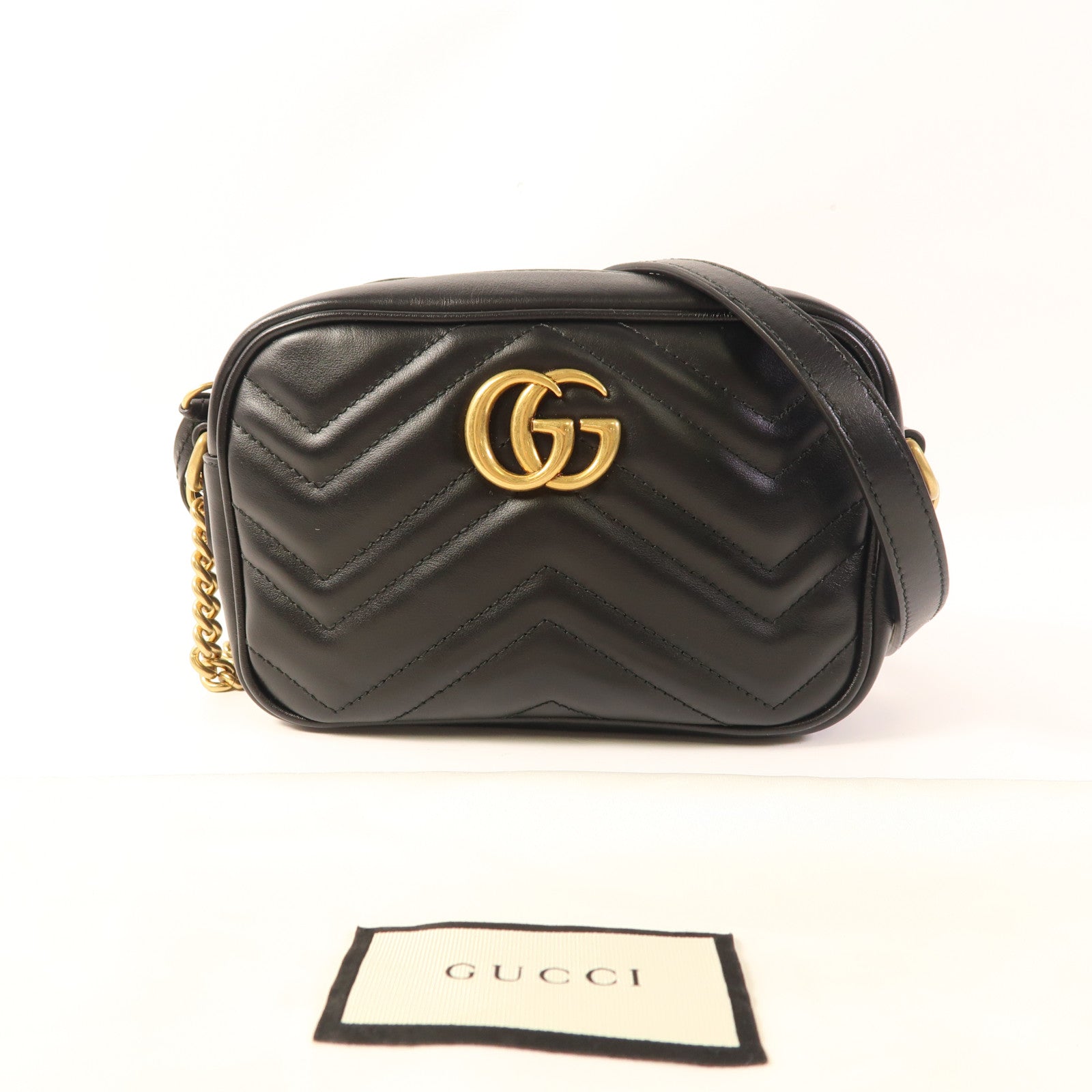 GUCCI 牛皮皮革GG Marmont金扣肩背袋