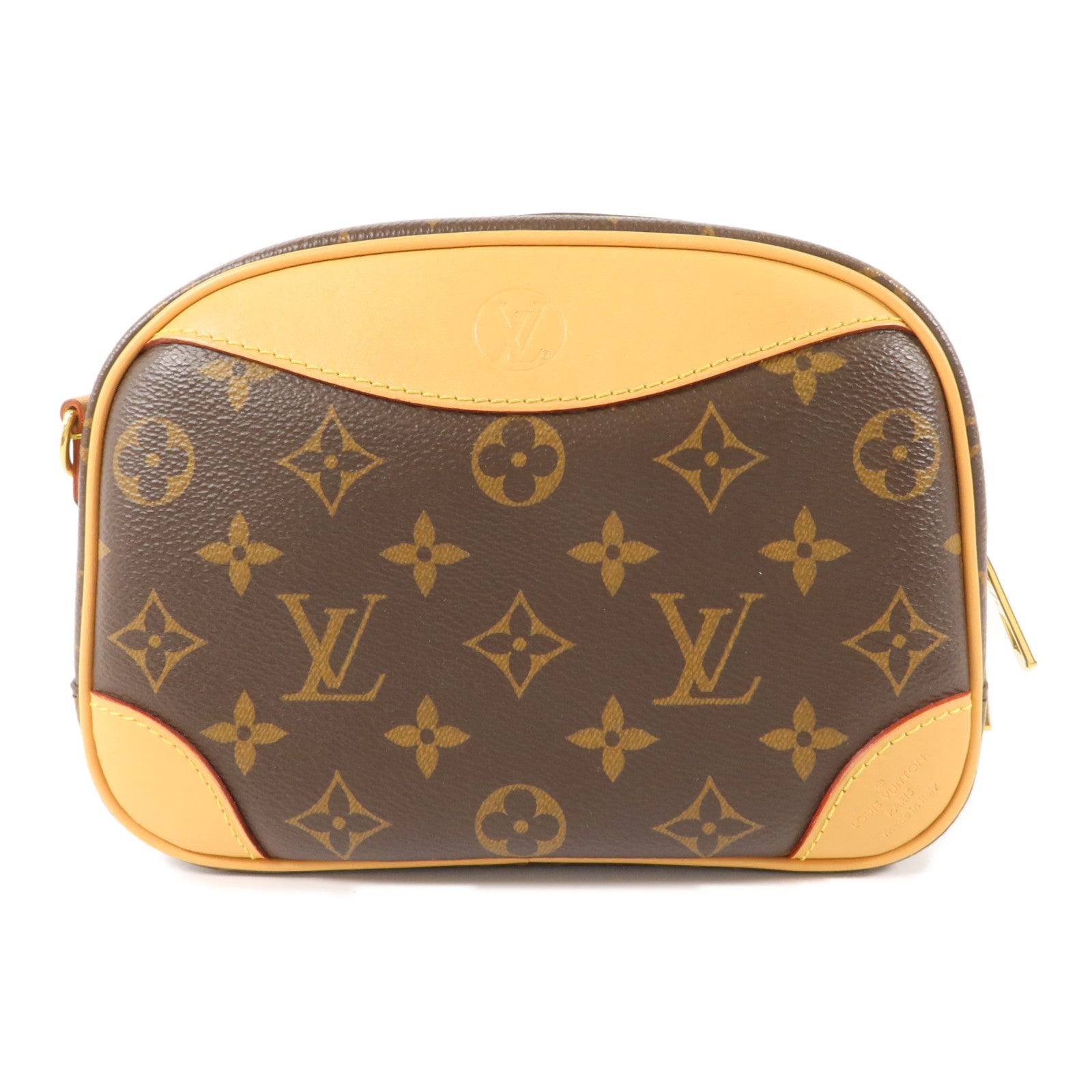 LOUIS VUITTON Monogram Deauville Mini金扣肩背袋棕色
