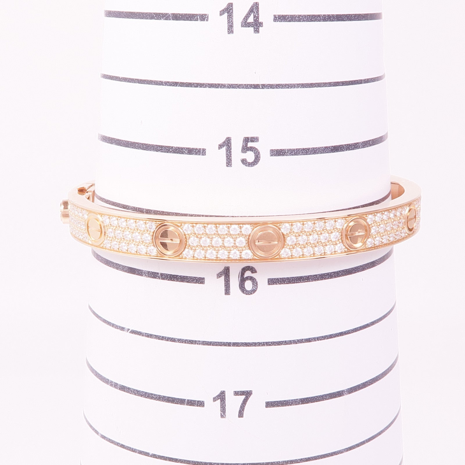 CARTIER 18K玫瑰金Love Bracelet Classic Model鑽石手鐲Cartier#17