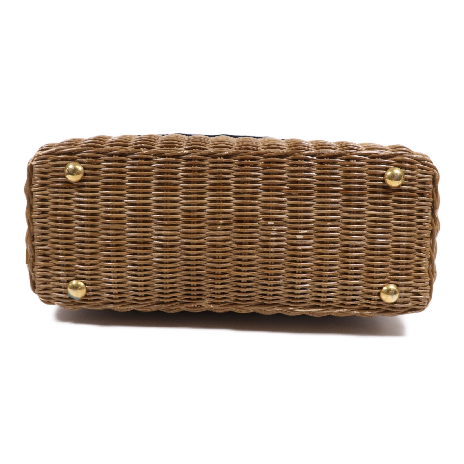 Dior 帆布/藤料Wicker金扣手挽肩背兩用袋