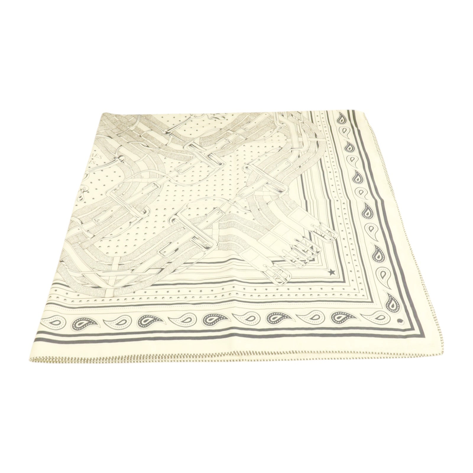 HERMES 羊絨/絲質Tatouages Marins Bandana Shawl 140x140cm絲巾