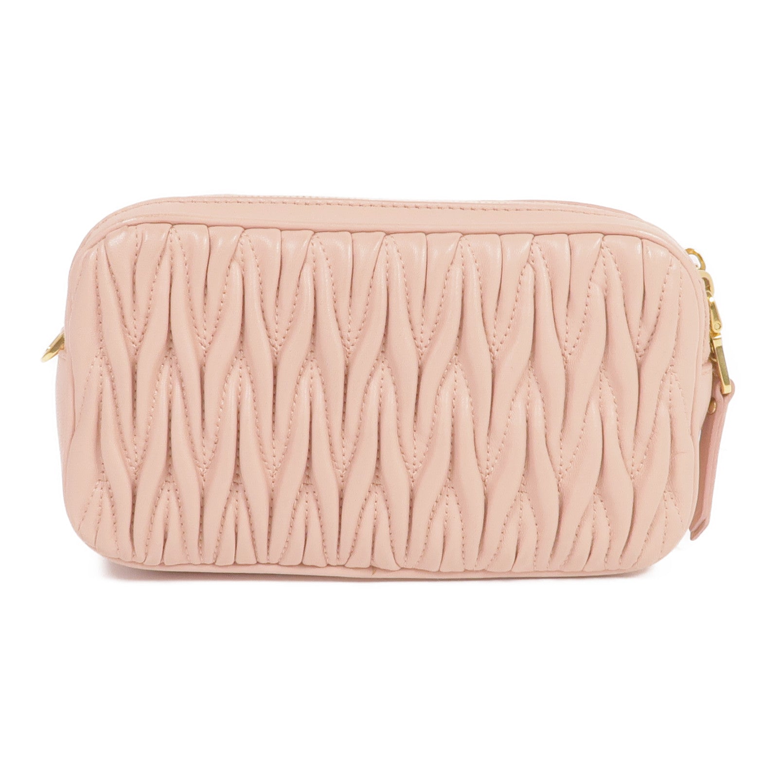 Miu Miu 羊皮皮革Matelasse Pouch金扣肩背袋