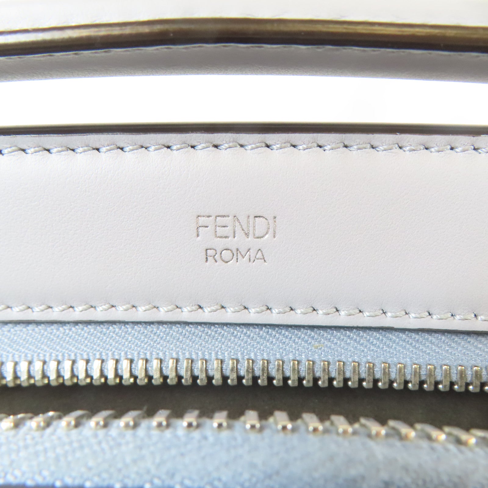 FENDI 【激減優惠】牛皮皮革Dotcom銀扣手挽肩背兩用袋灰色