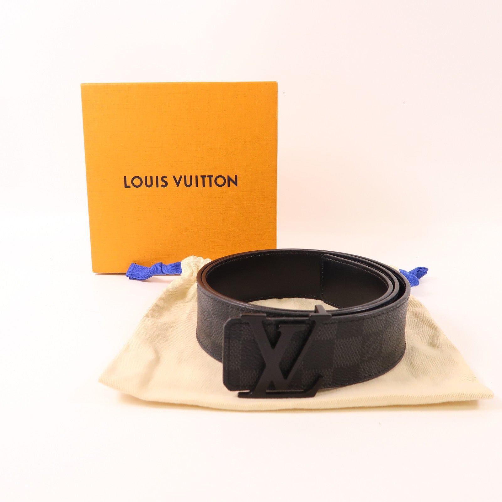 LOUIS VUITTON Damier Graphite Belt 90cm皮帶