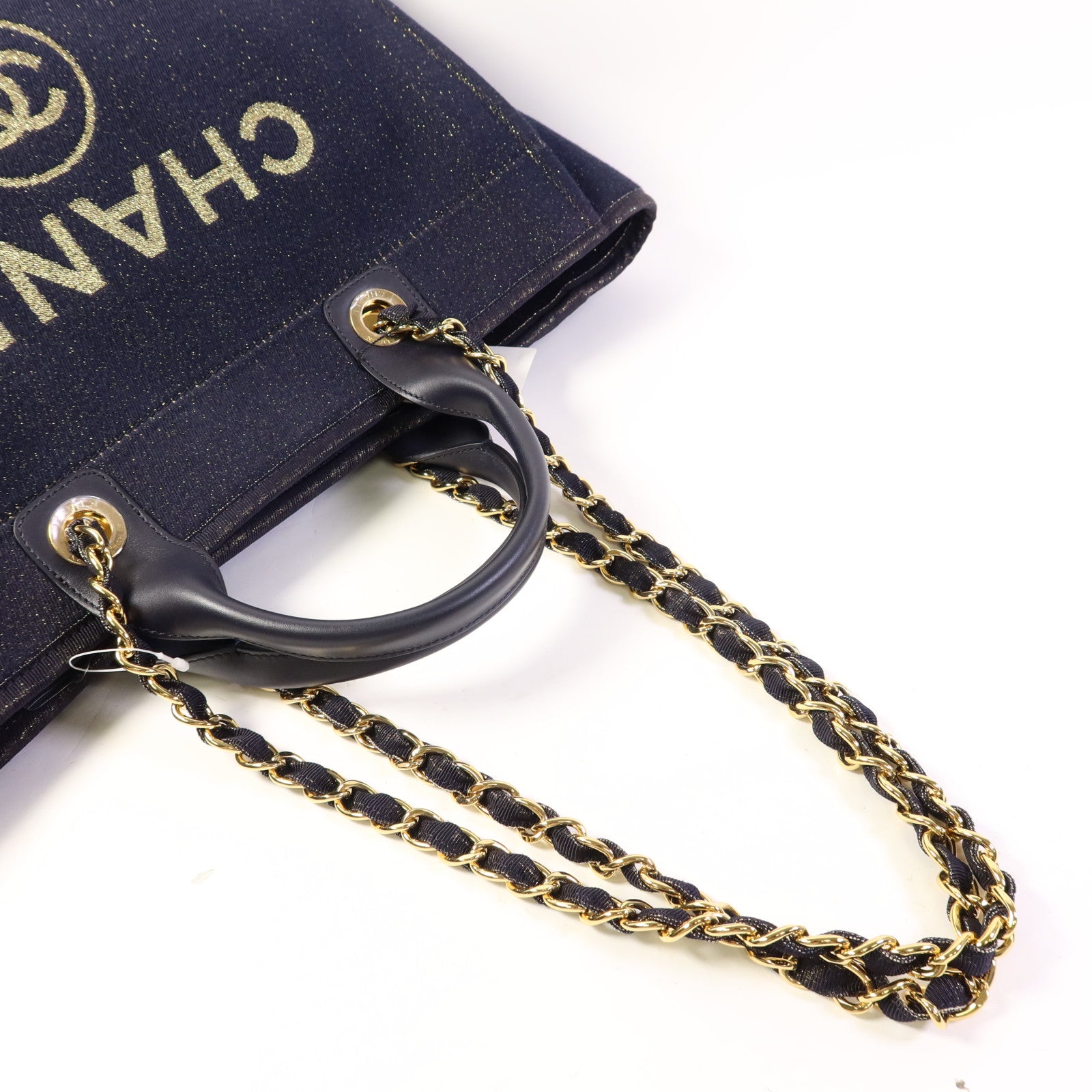 CHANEL 帆布Tote Bag金扣手挽肩背兩用袋