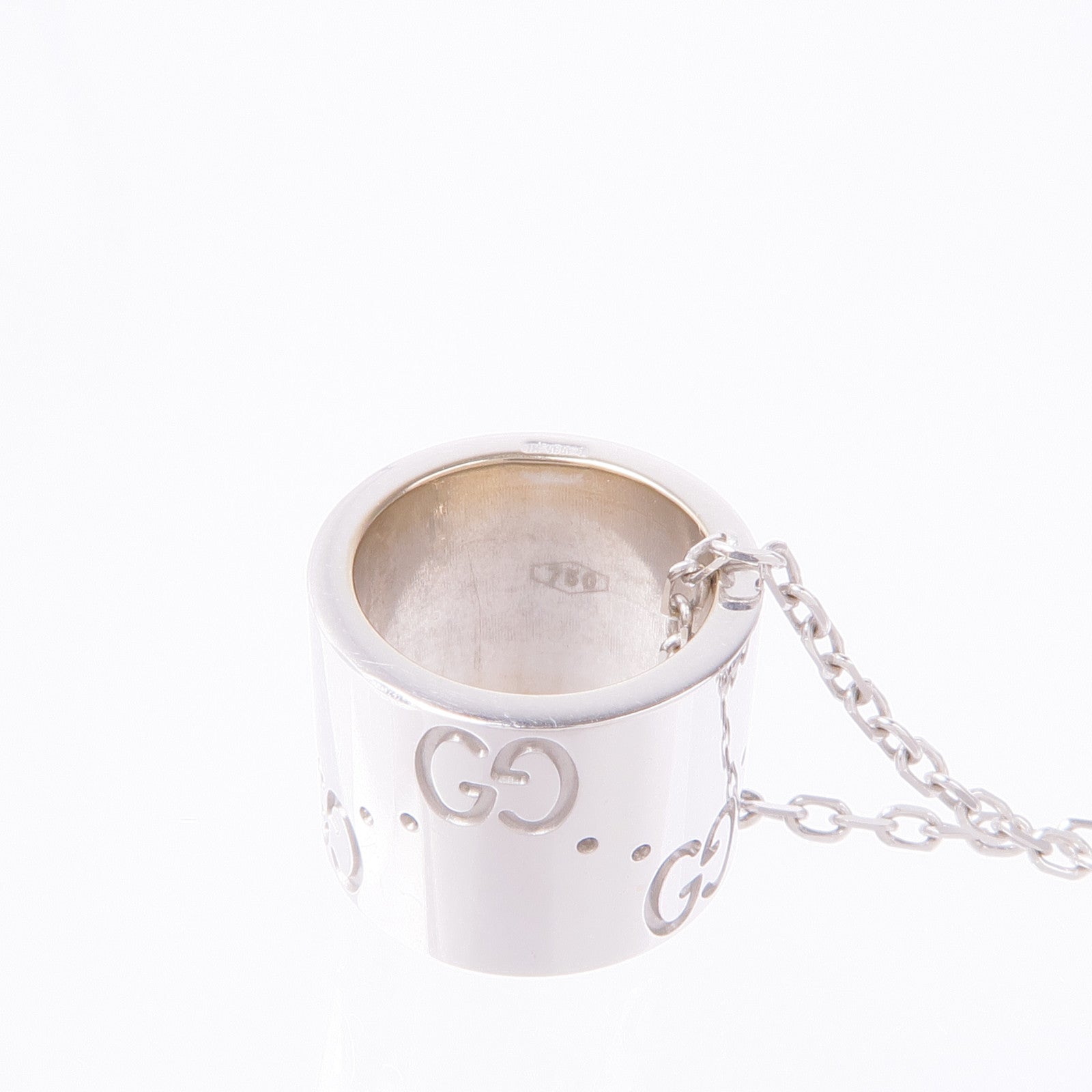 GUCCI GG Necklace 18K White Gold