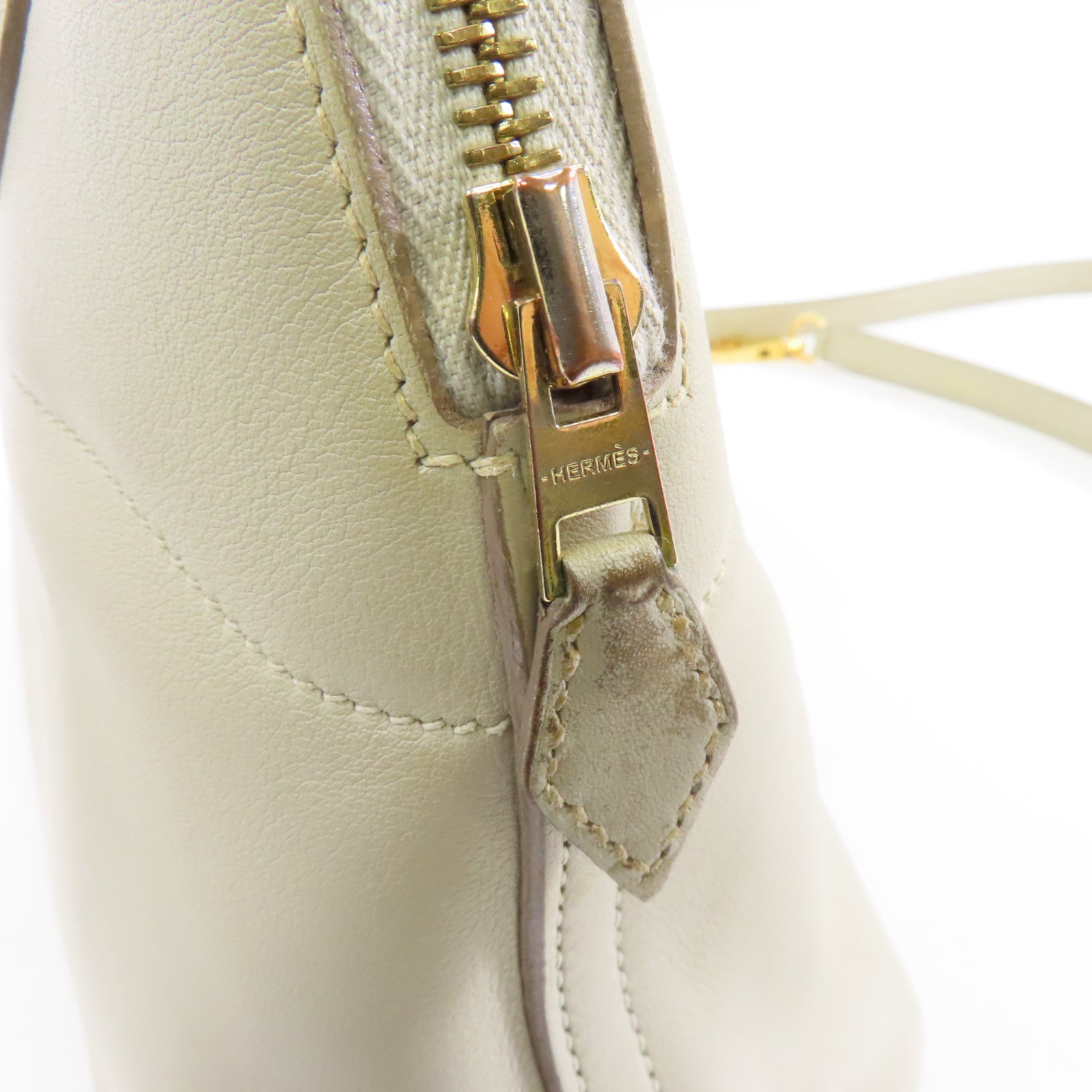 HERMES Swift皮革Bolide 27金扣手挽肩背兩用袋Gris Perle/灰色