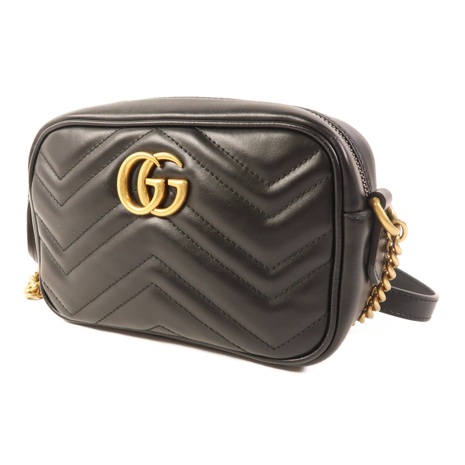 GUCCI 牛皮皮革GG Marmont金扣肩背袋