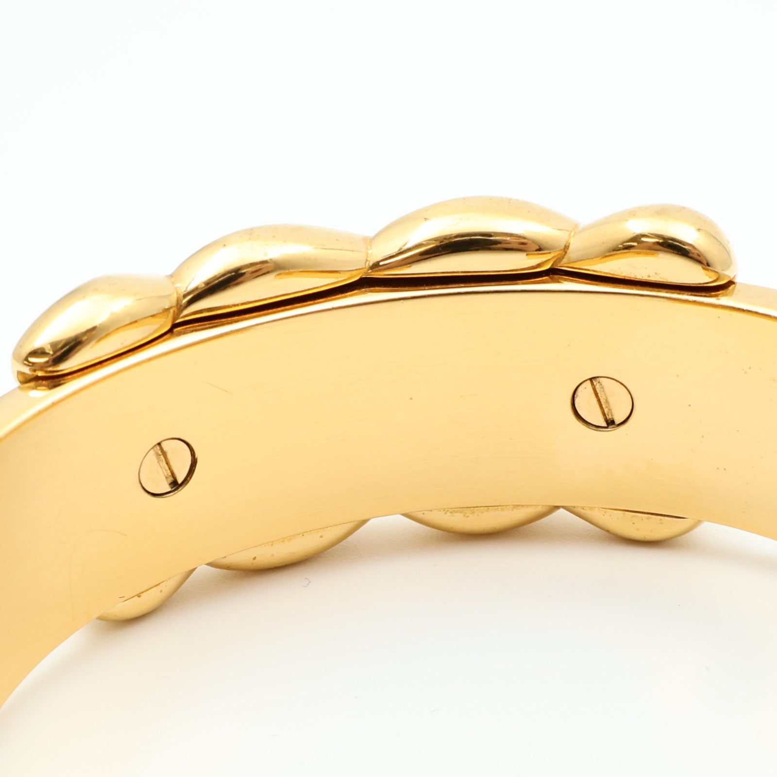 HERMES Epsom皮革Vintage Knot Bangle金屬手鐲