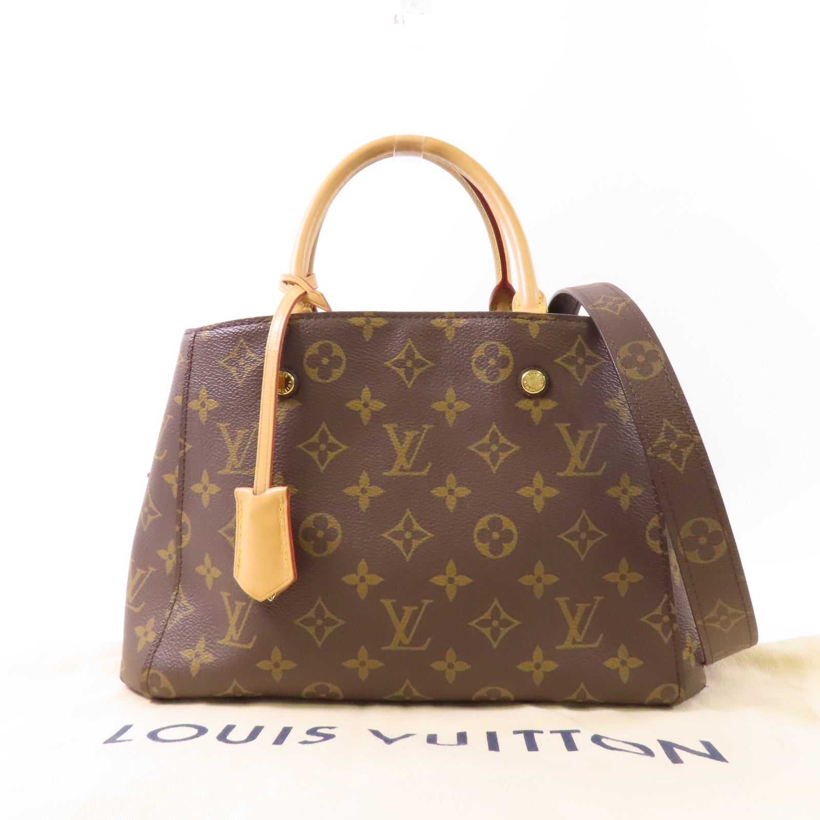 LOUIS VUITTON Monogram Montaigne BB金扣手挽肩背兩用袋