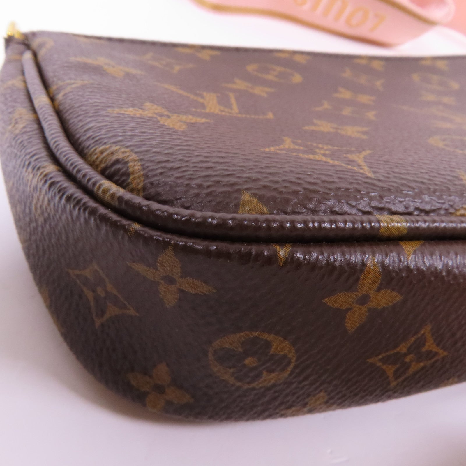 LOUIS VUITTON Monogram Multi Pochette Accessoires金扣手挽肩背兩用袋棕色