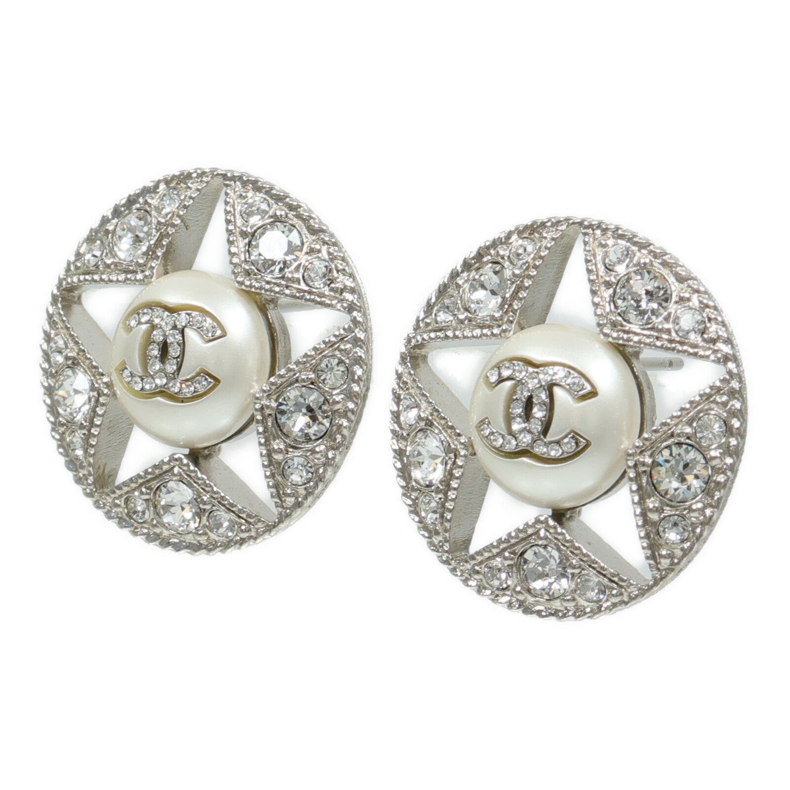 CHANEL 金屬/水鑽Earrings耳環