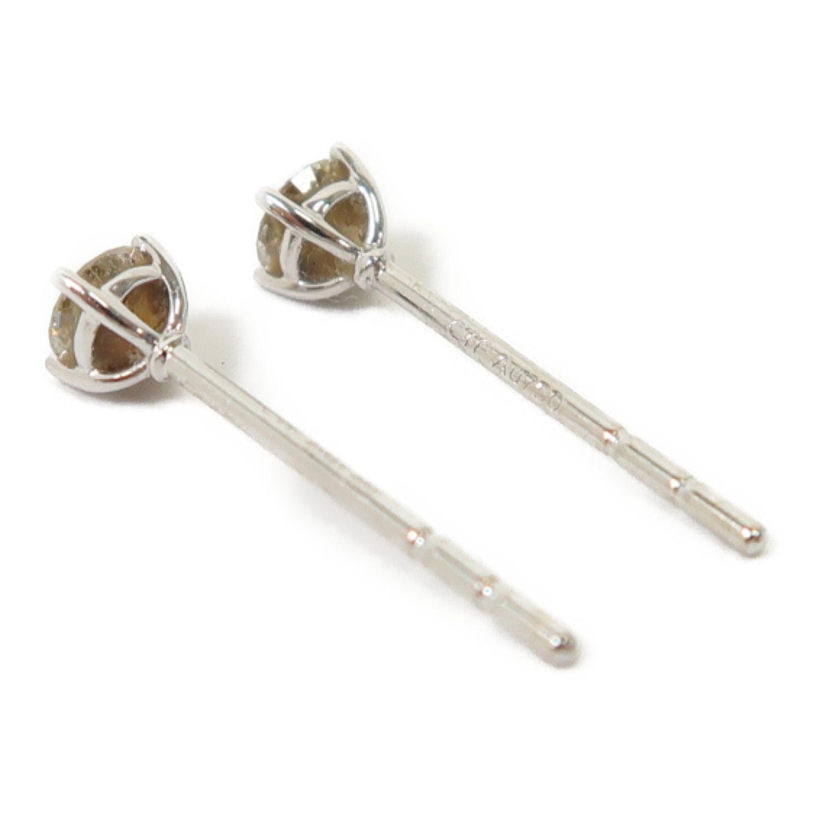 JEWELRY 18K白金Earrings 0.131ct/0.133ct鑽石耳環銀色