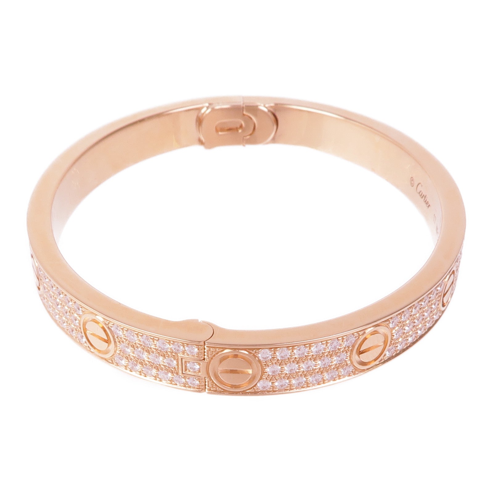 CARTIER 18K玫瑰金Love Bracelet Classic Model鑽石手鐲Cartier#17