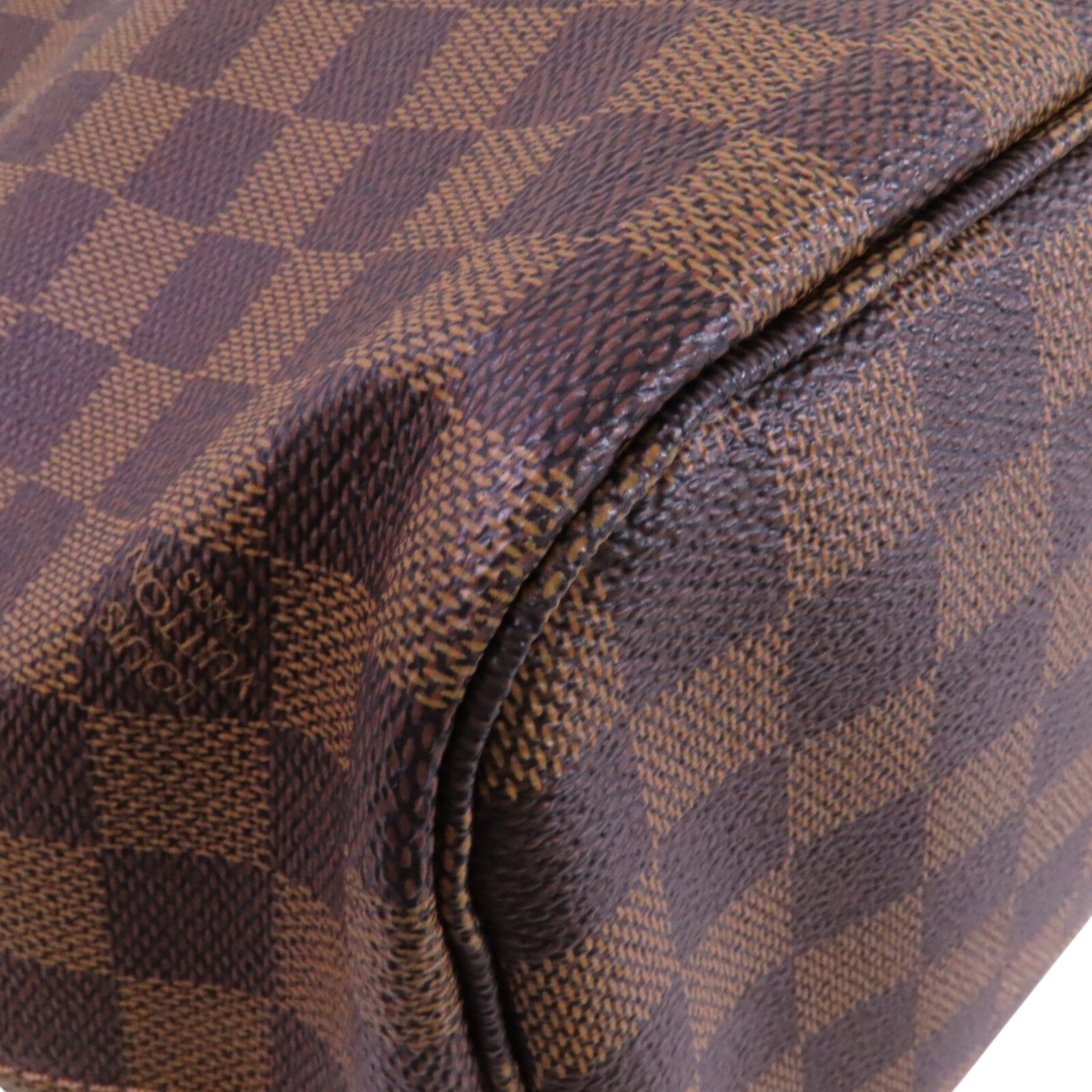 LOUIS VUITTON Damier Ebene Neverfull MM金扣肩背袋