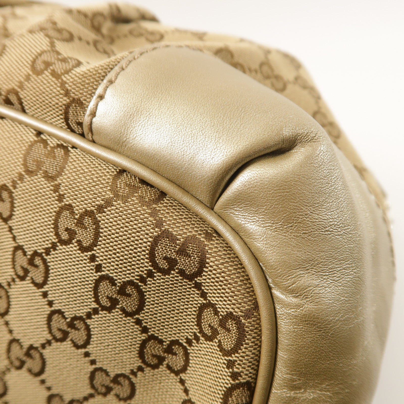 GUCCI 帆布/牛皮皮革2 Way Shoulder金扣手挽肩背兩用袋