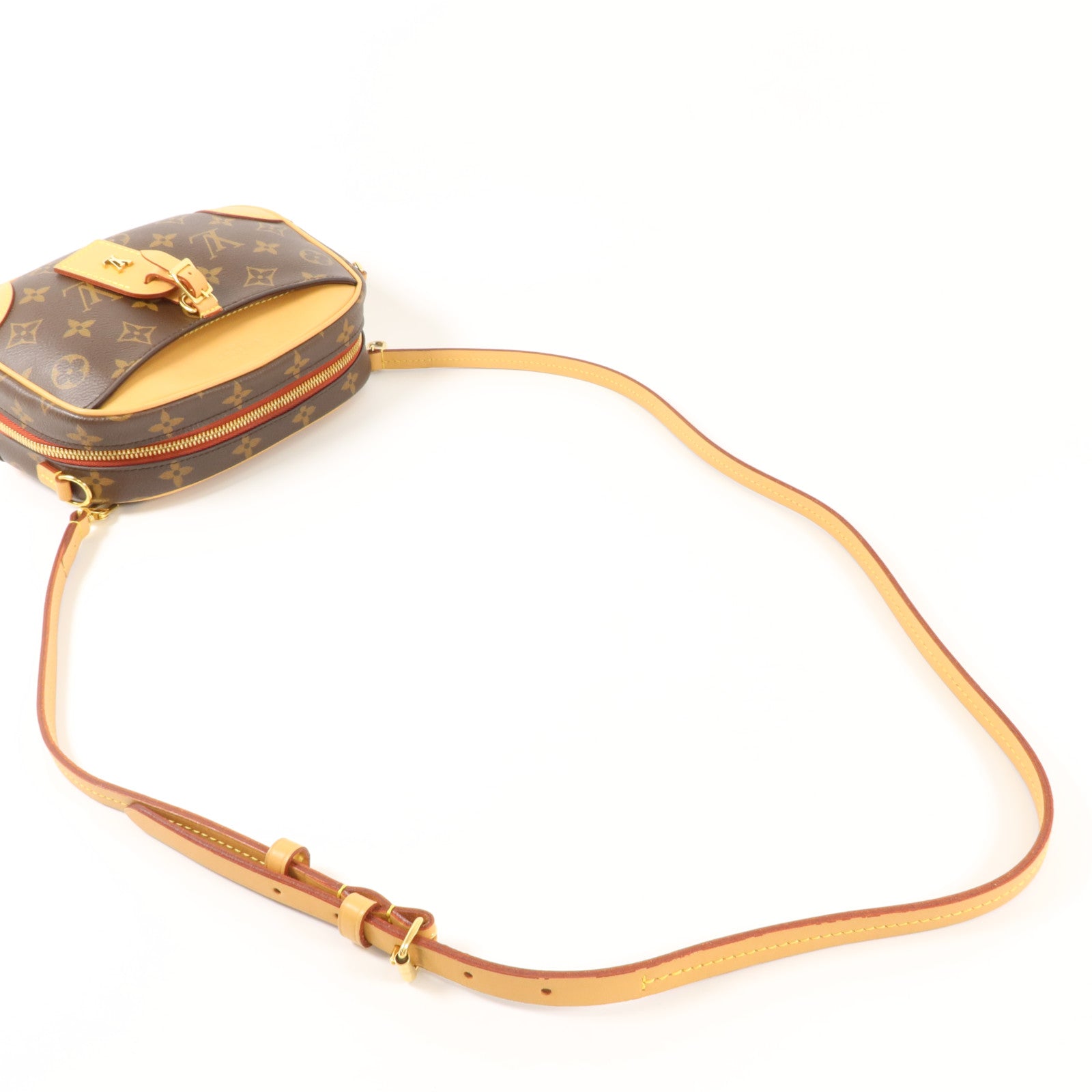 LOUIS VUITTON Monogram Deauville Mini金扣肩背袋棕色