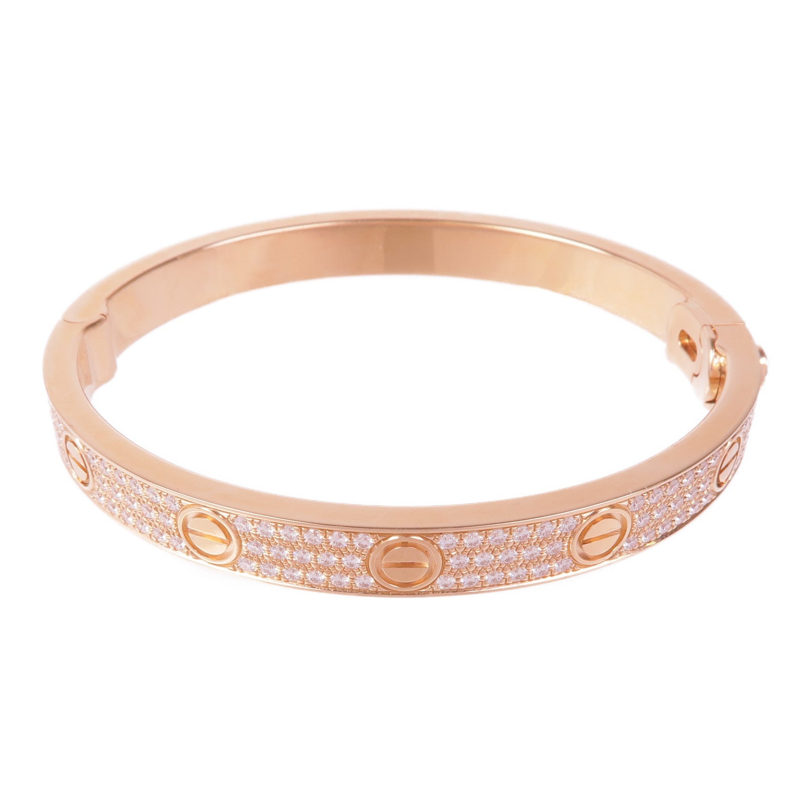 CARTIER 18K玫瑰金Love Bracelet Classic Model鑽石手鐲Cartier#17