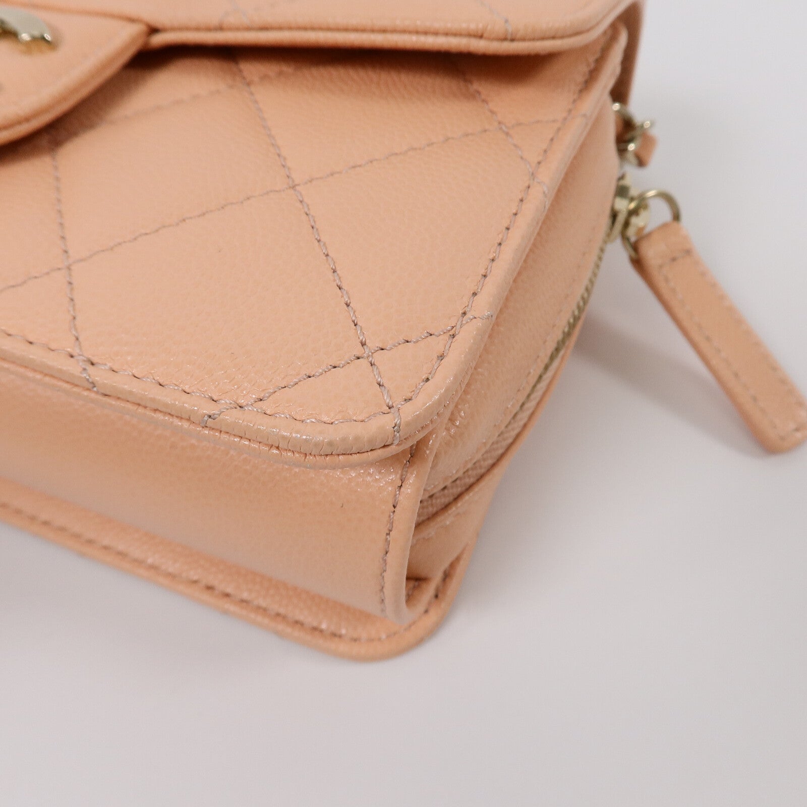 CHANEL 牛皮皮革Mini Flap Bag鏈帶肩背袋
