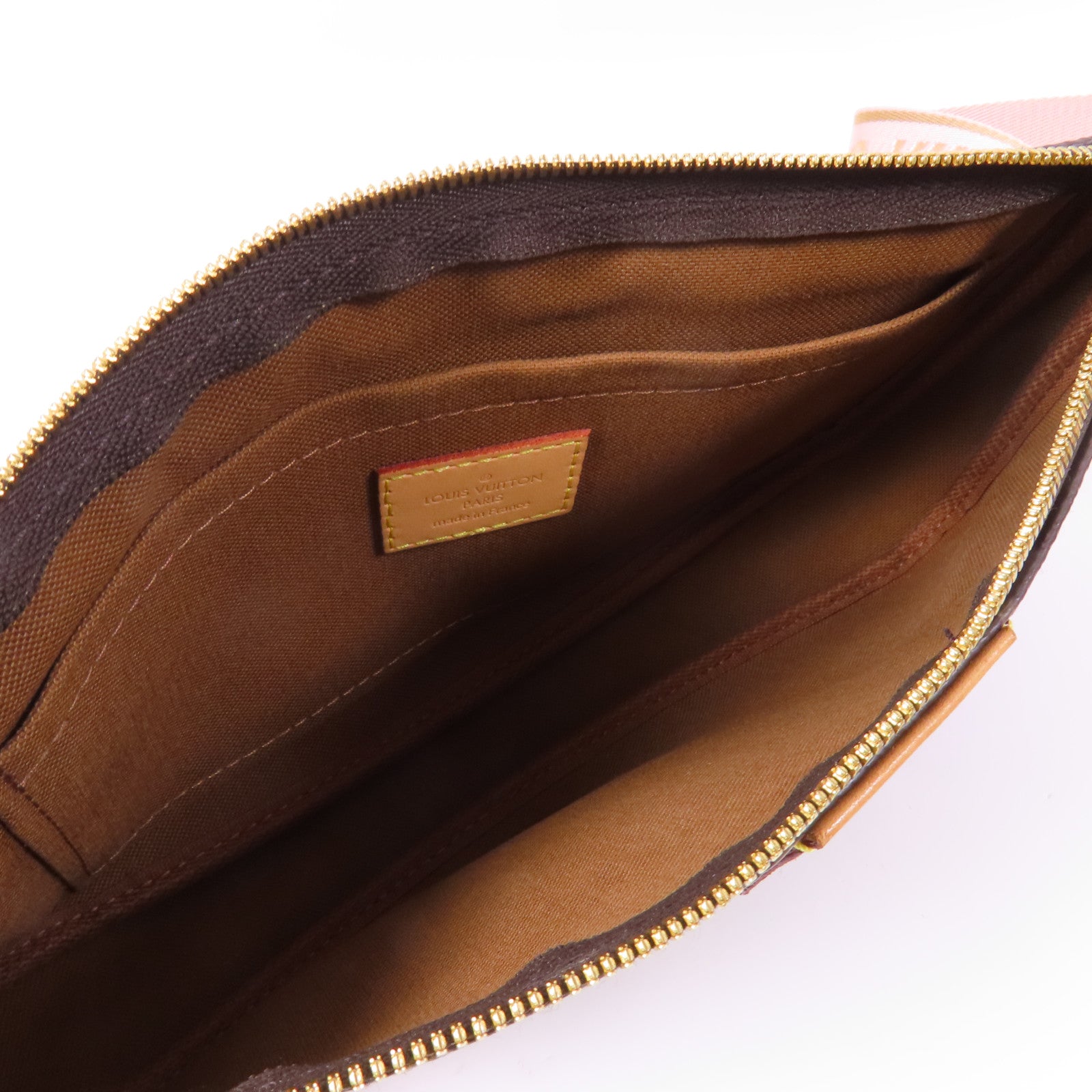 LOUIS VUITTON Monogram Multi Pochette Accessoires金扣手挽肩背兩用袋棕色