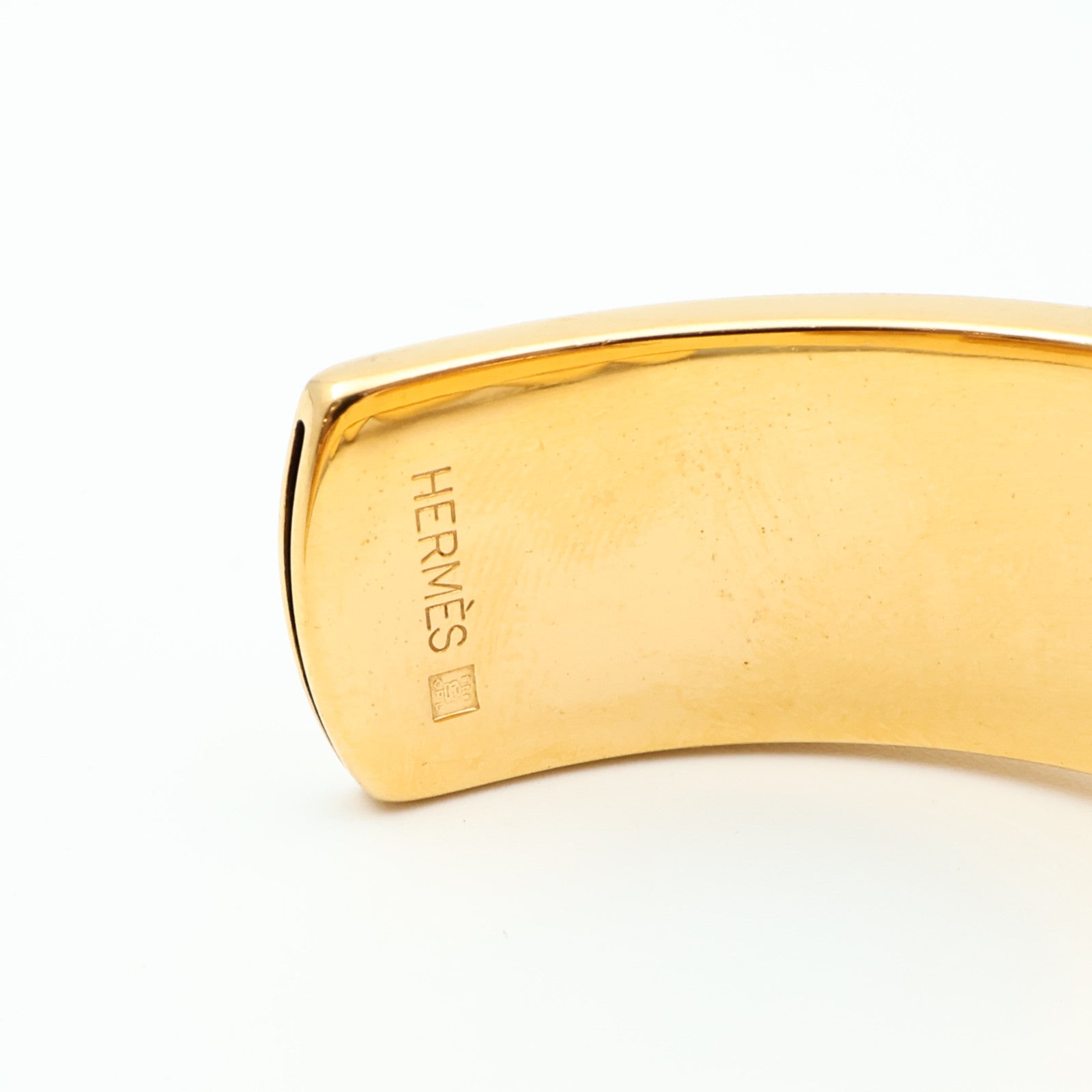 HERMES Epsom皮革Vintage Knot Bangle金屬手鐲