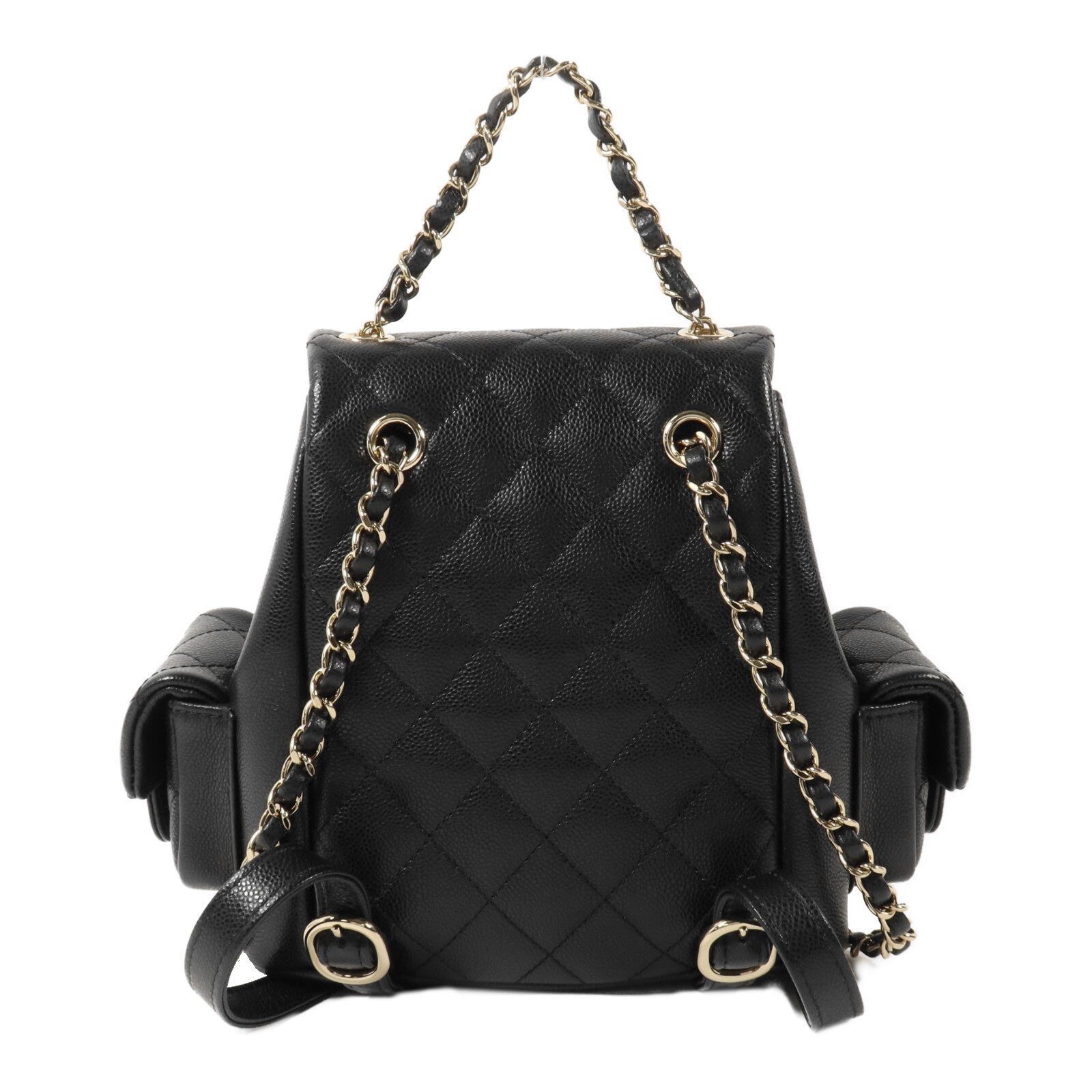 CHANEL 牛皮皮革Duma Backpack鏈帶背包