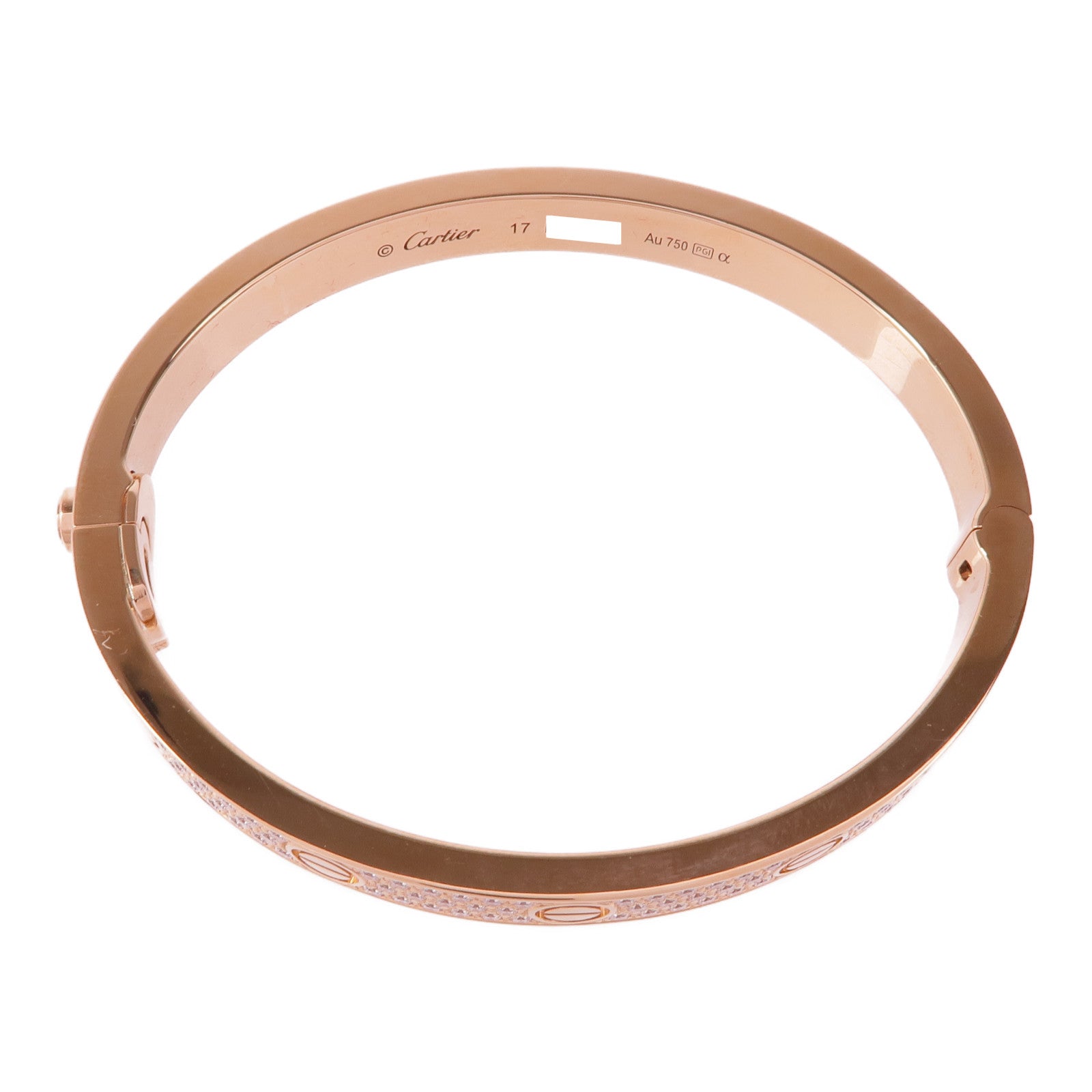 CARTIER 18K玫瑰金Love Bracelet Classic Model鑽石手鐲Cartier#17