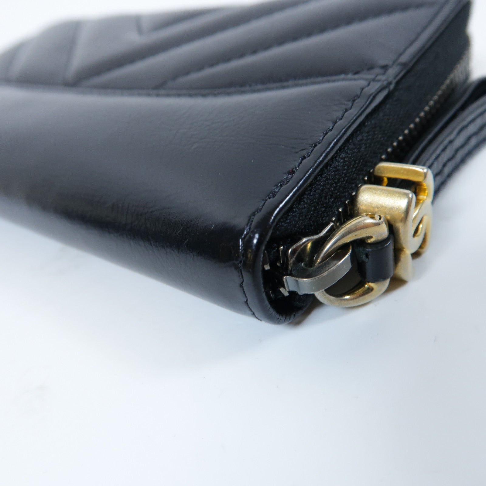 CHANEL 【激減優惠】斜紋牛皮皮革Zipper Wallet金扣拉鍊錢包黑色