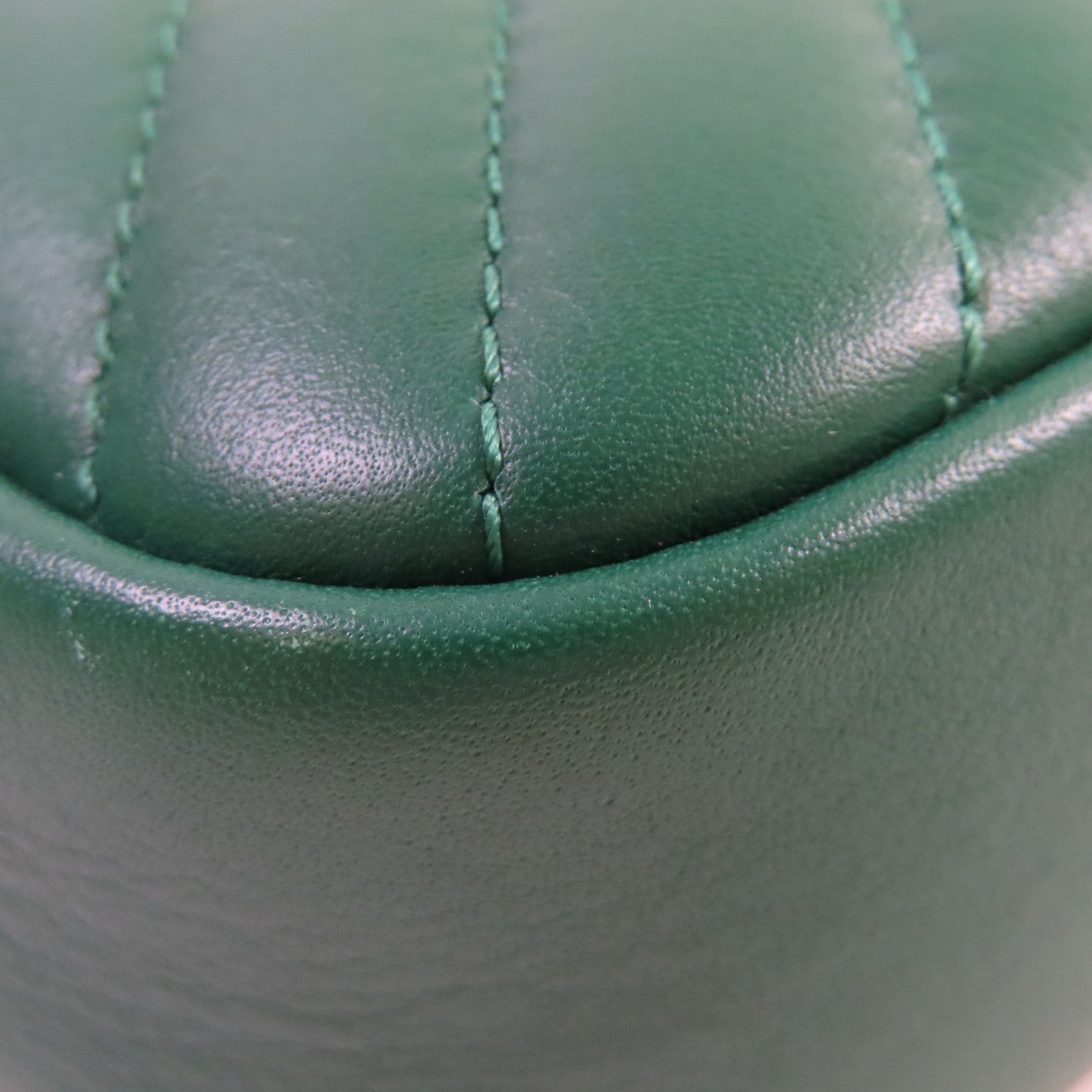 CHANEL 羊皮皮革Camera Bag銀扣鏈帶肩背袋綠色