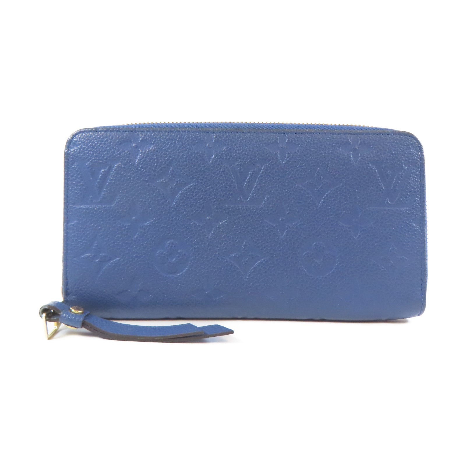 LOUIS VUITTON 【激減優惠】Monogram Empreinte Zipper Long Wallet 金扣L形拉藍色鍊長錢包