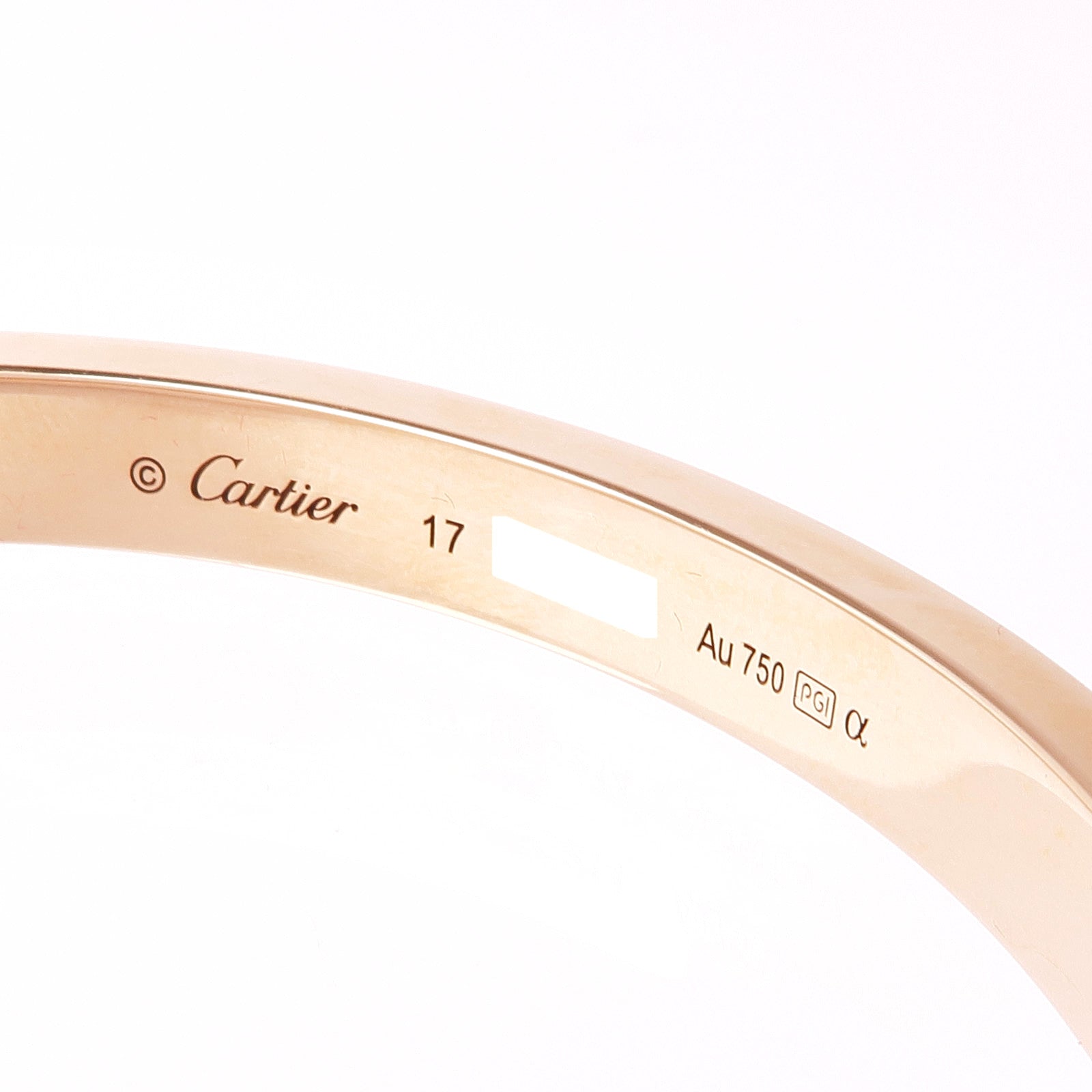 CARTIER 18K玫瑰金Love Bracelet Classic Model鑽石手鐲Cartier#17