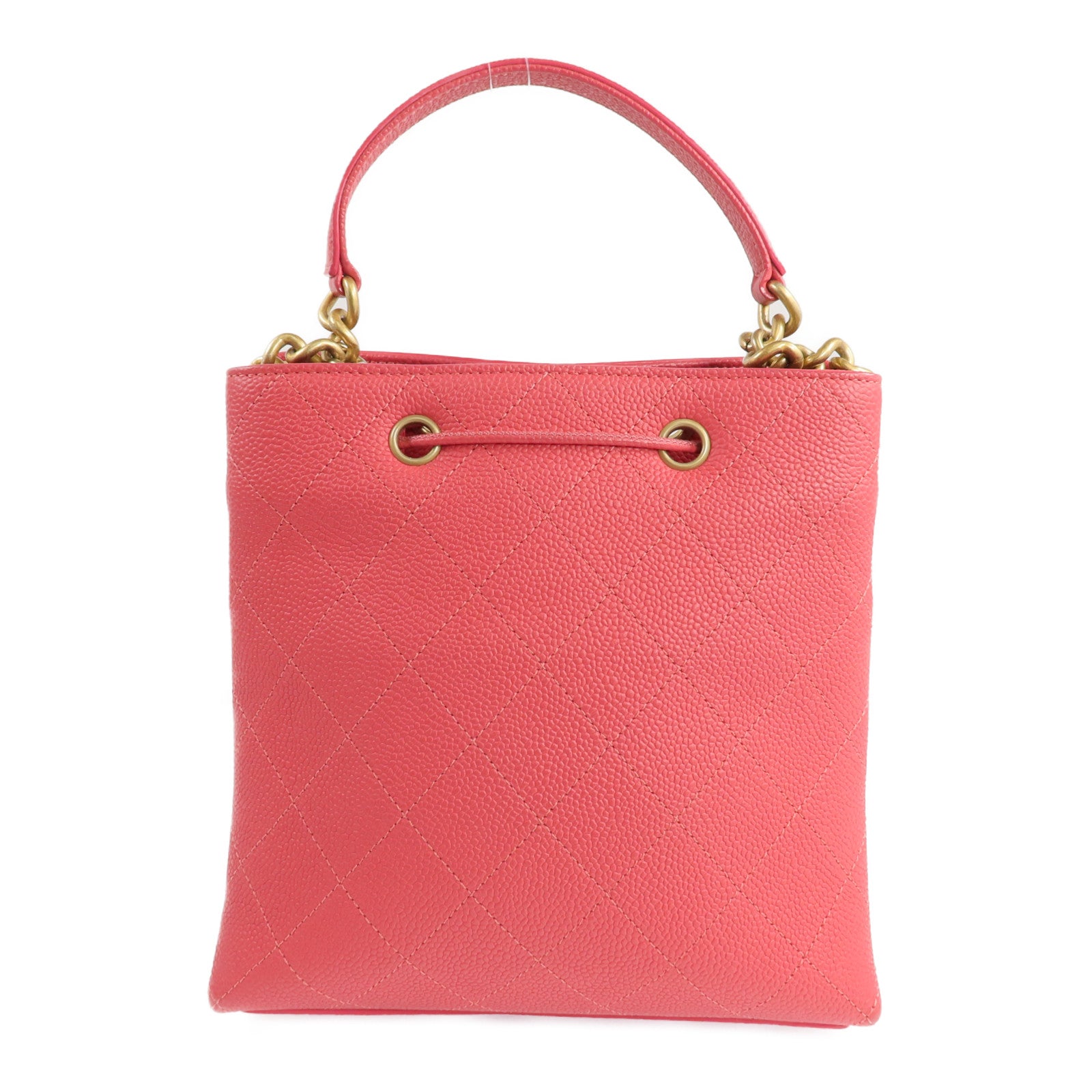CHANEL 【激減優惠】牛皮皮革Bolsa CC Drawstring金扣手挽肩背兩用袋