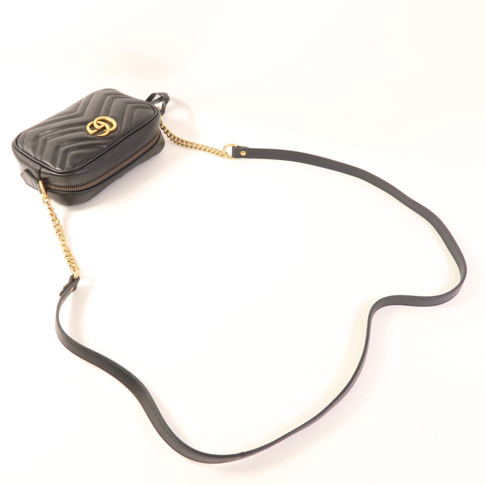 GUCCI 牛皮皮革GG Marmont金扣肩背袋