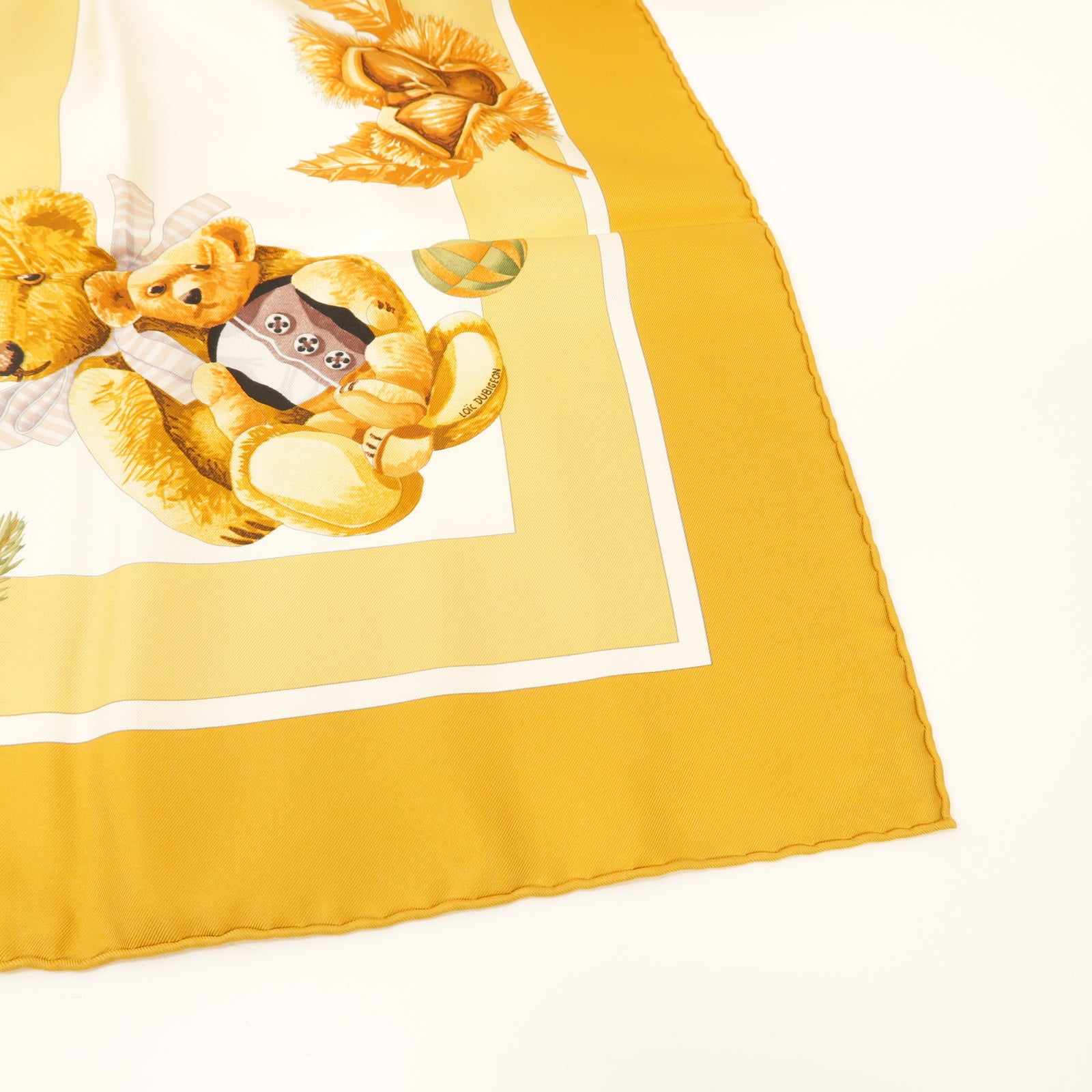 HERMES 【激減優惠】絲質Scarf絲巾棕色/白色