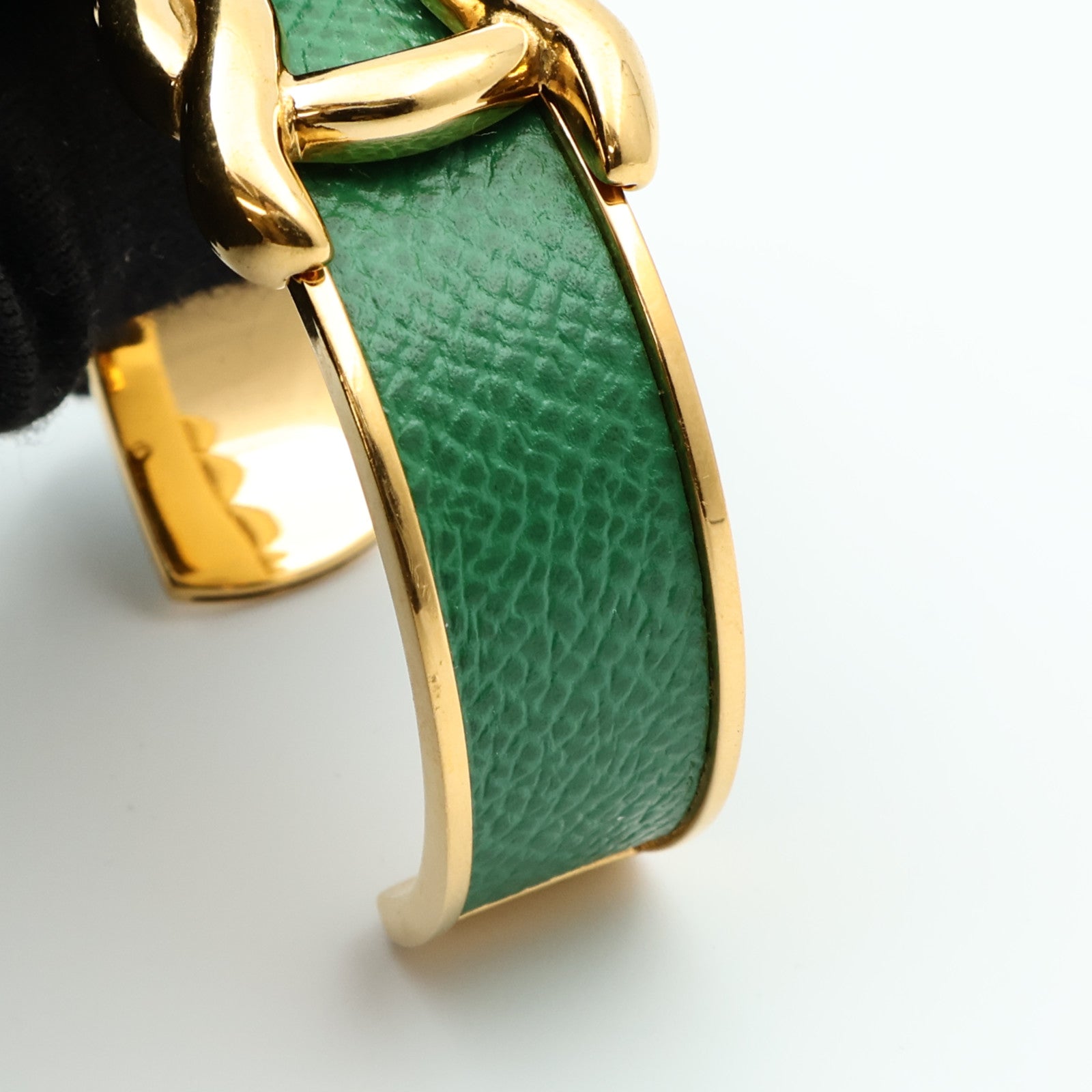 HERMES Epsom皮革Vintage Knot Bangle金屬手鐲