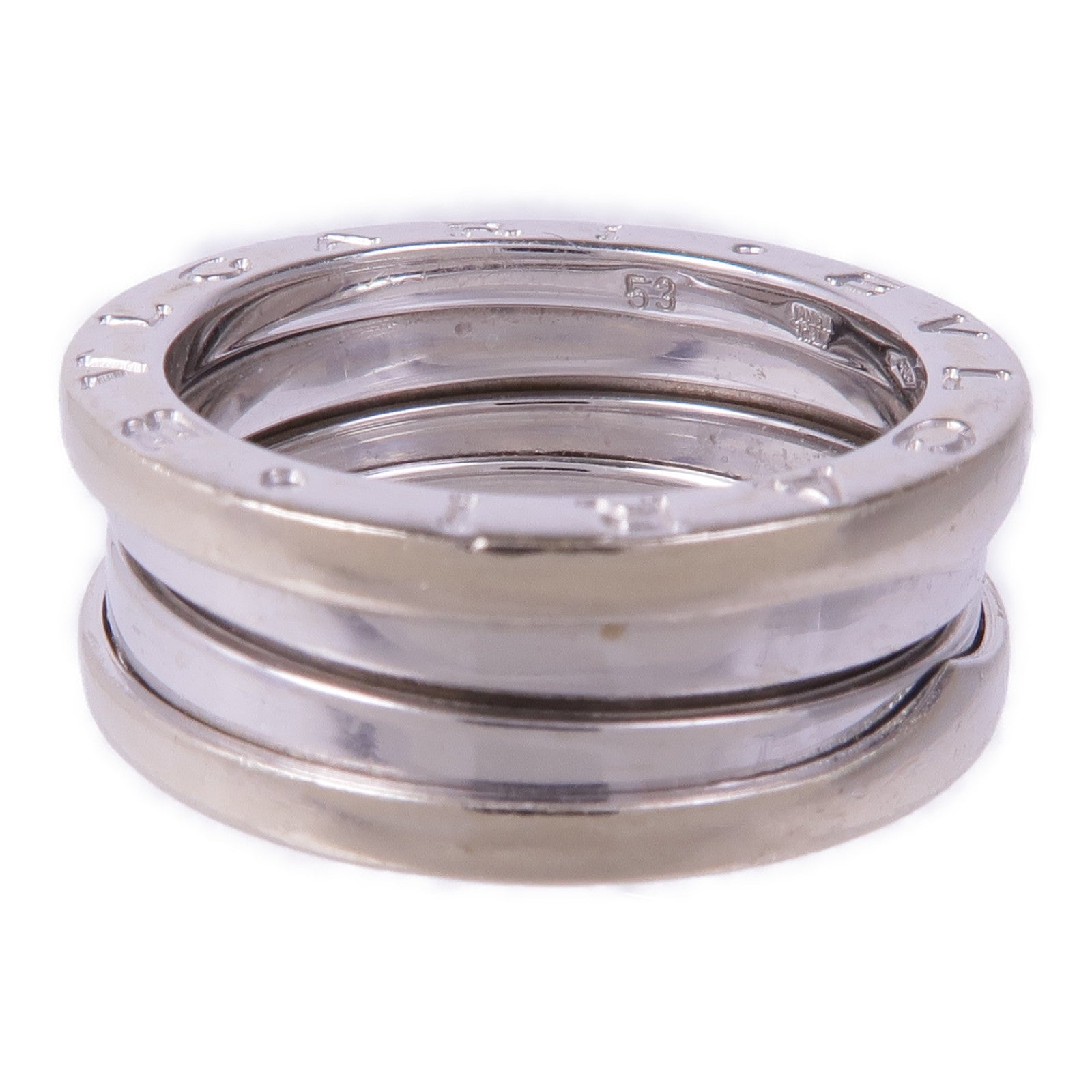BVLGARI 18K白金B.zero1 3 Band Ring戒指Bvlgari#53/US#6.25