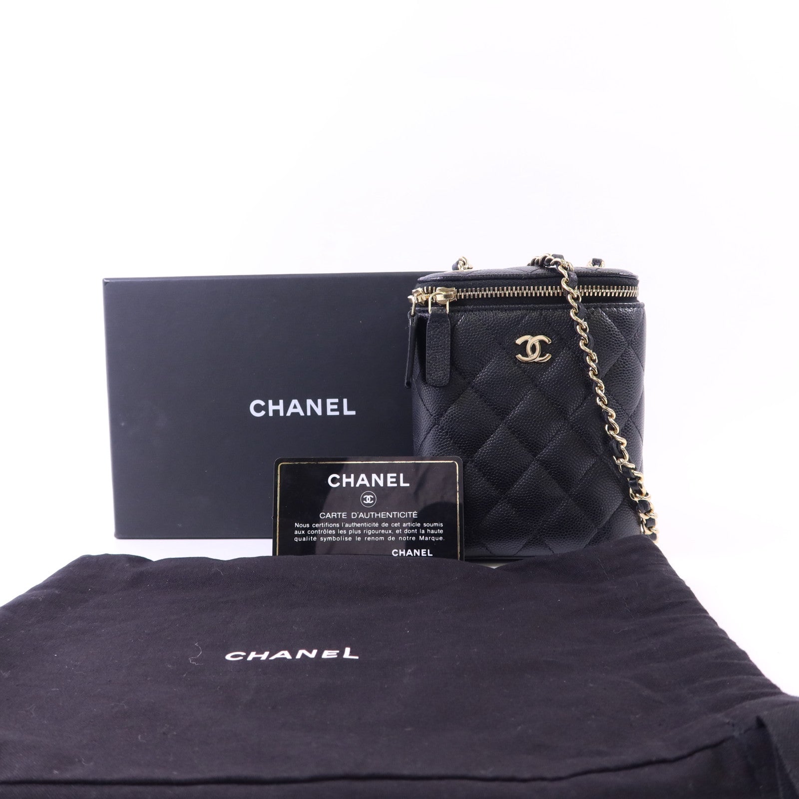 CHANEL 牛皮皮革Chain Shoulder金扣鏈帶肩背袋