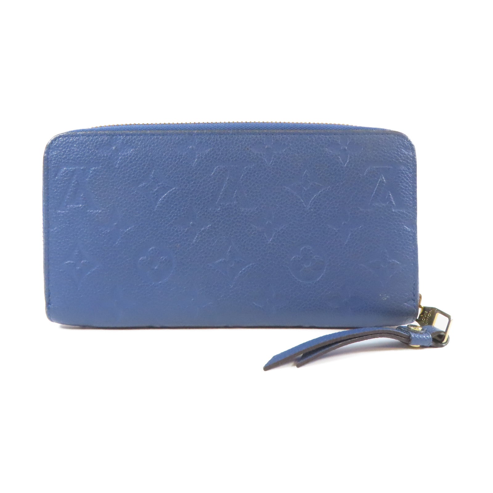 LOUIS VUITTON 【激減優惠】Monogram Empreinte Zipper Long Wallet 金扣L形拉藍色鍊長錢包