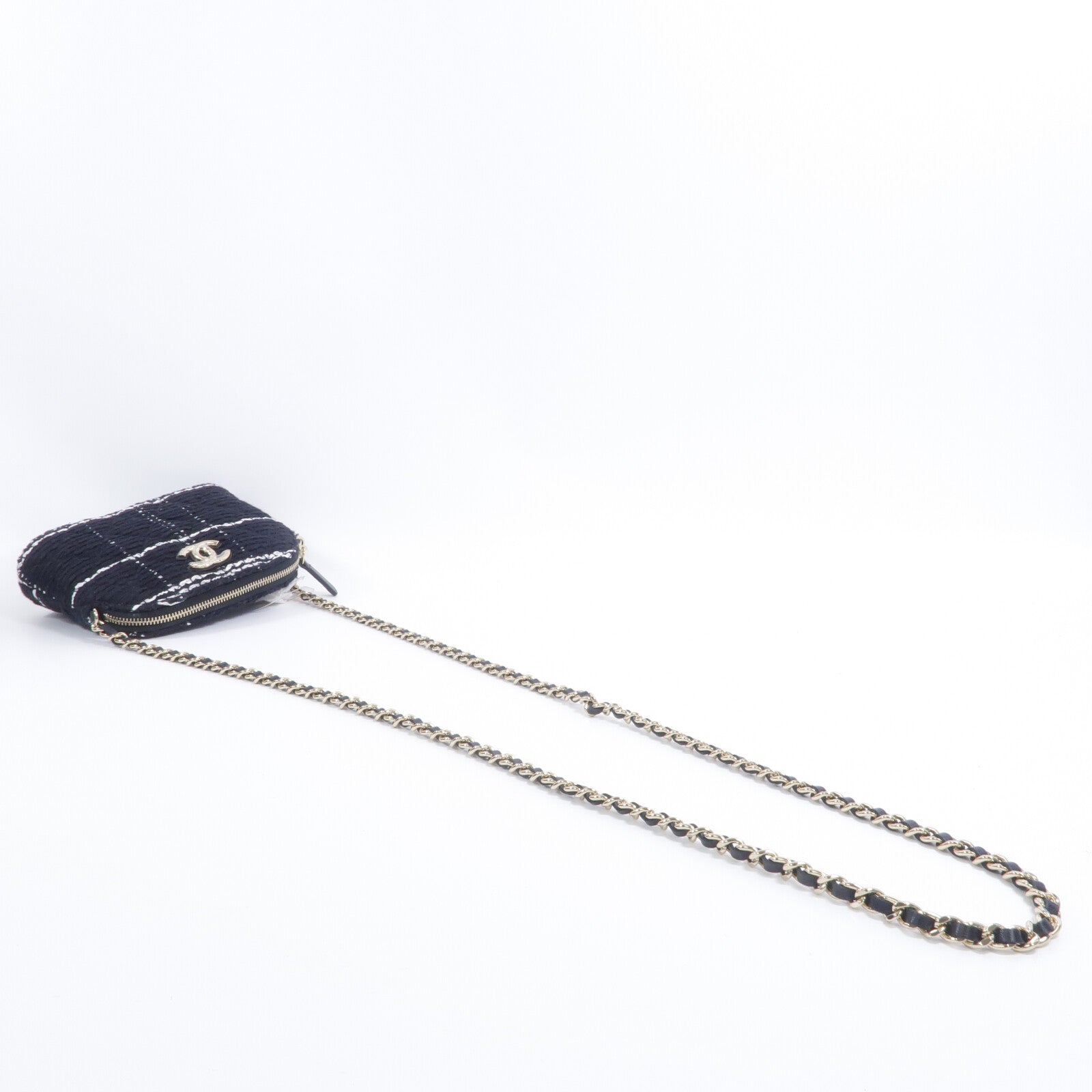 CHANEL 粗花呢Chain Shoulder鏈帶肩背袋
