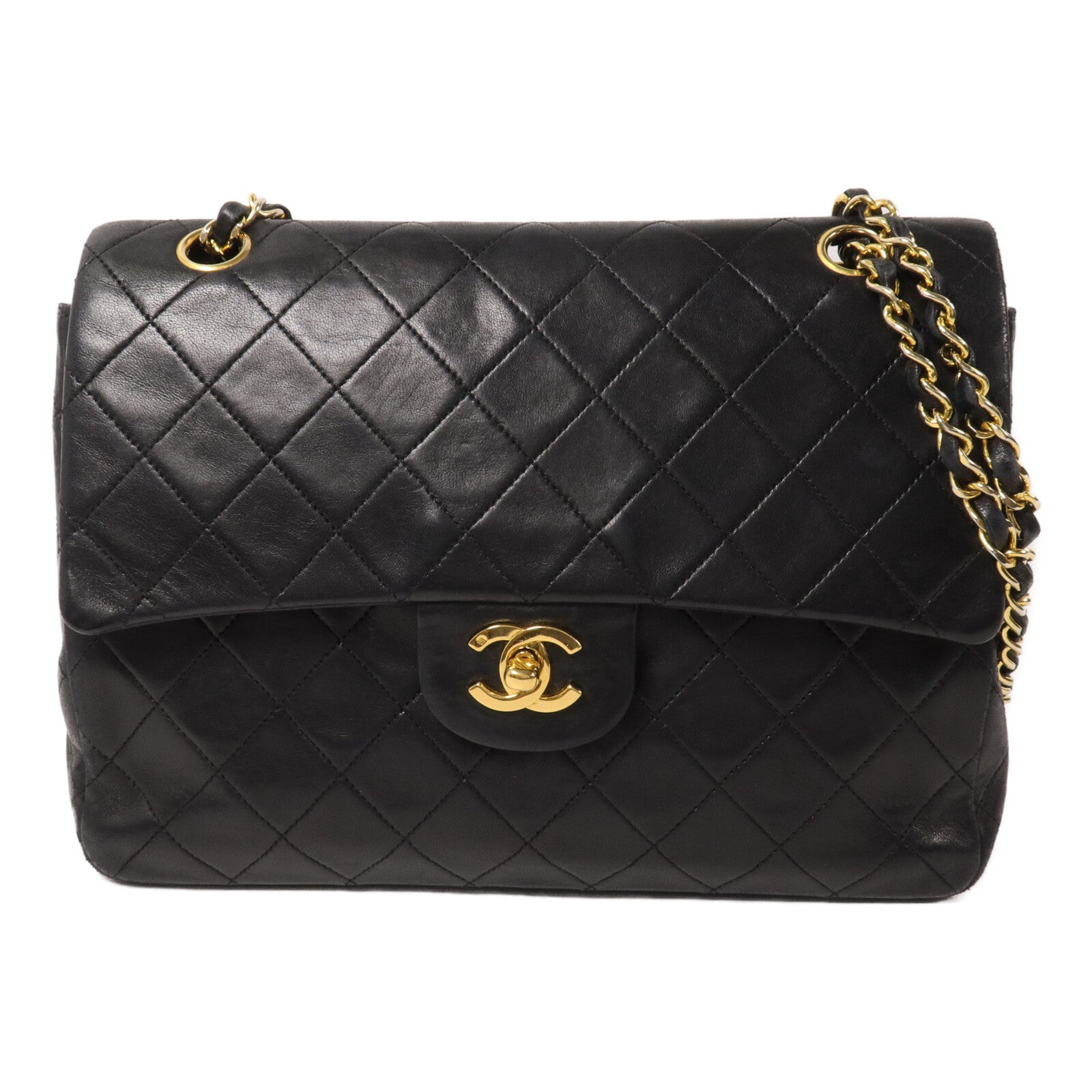 CHANEL 羊皮皮革Vintage Chain Shoulder鏈帶肩背袋